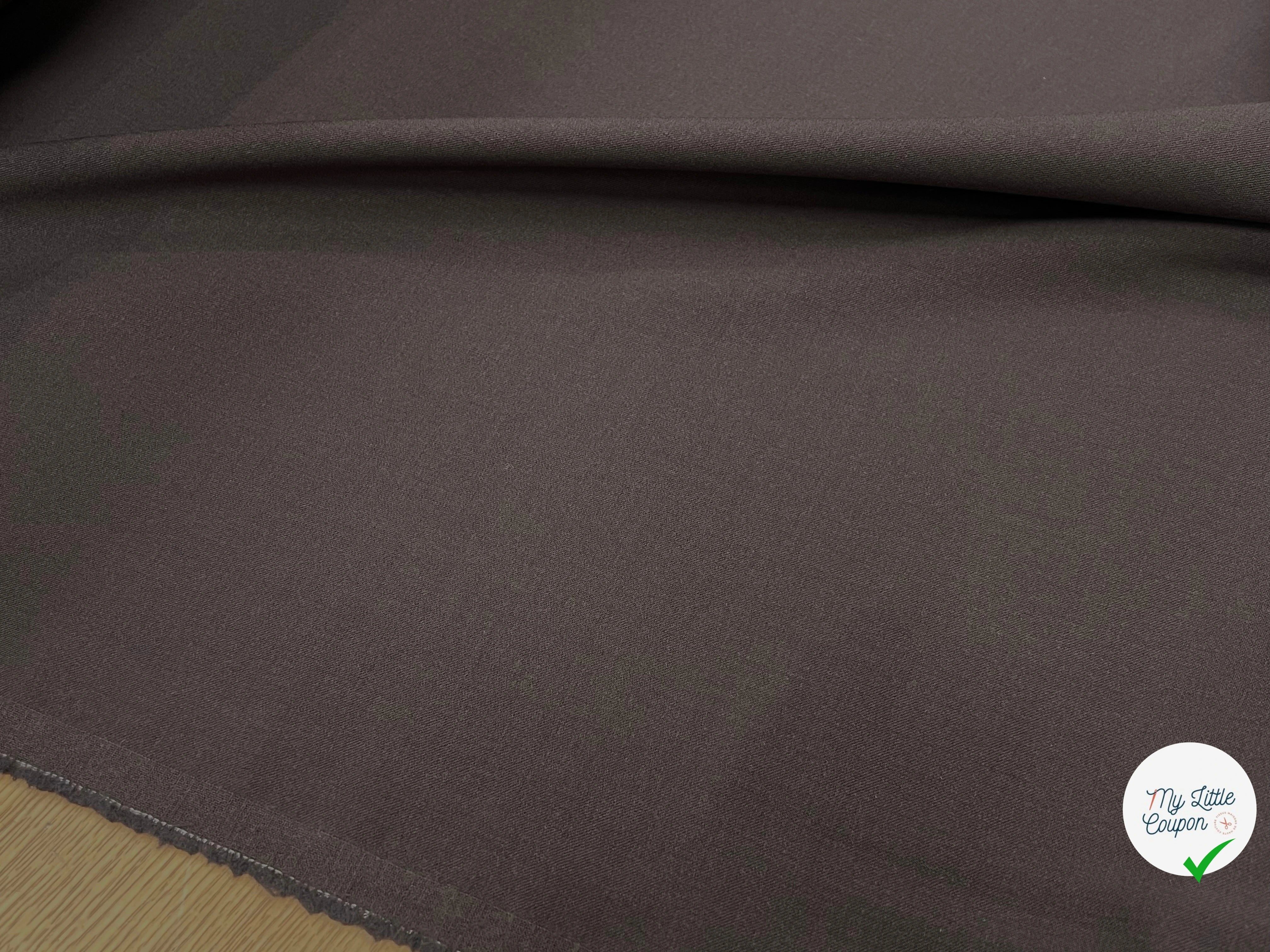 GABARDINE DE LAINE ULTRA STRETCH MARRON FONCÉ 80% LAINE - My Little Coupon