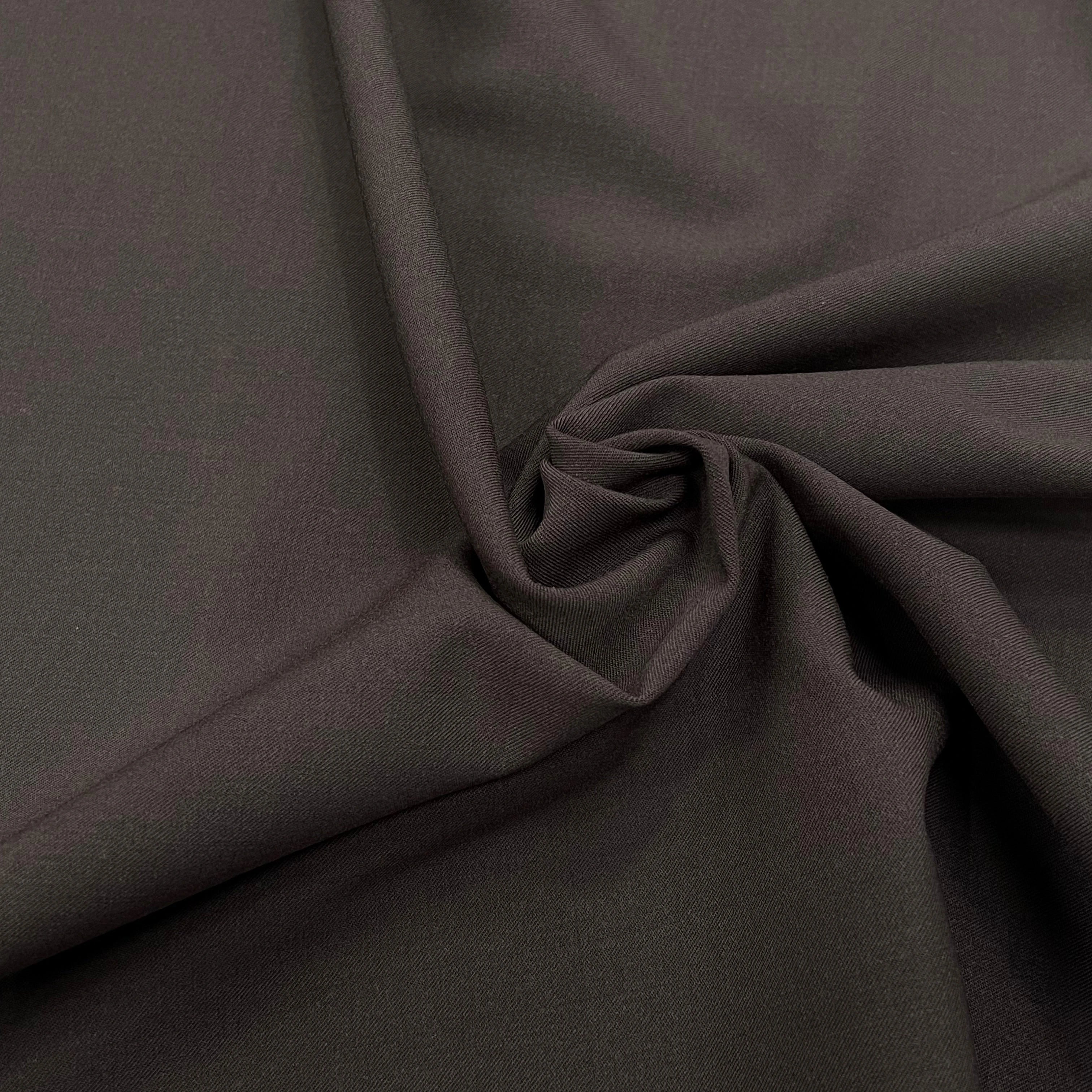 GABARDINE DE LAINE ULTRA STRETCH MARRON FONCÉ 80% LAINE - My Little Coupon