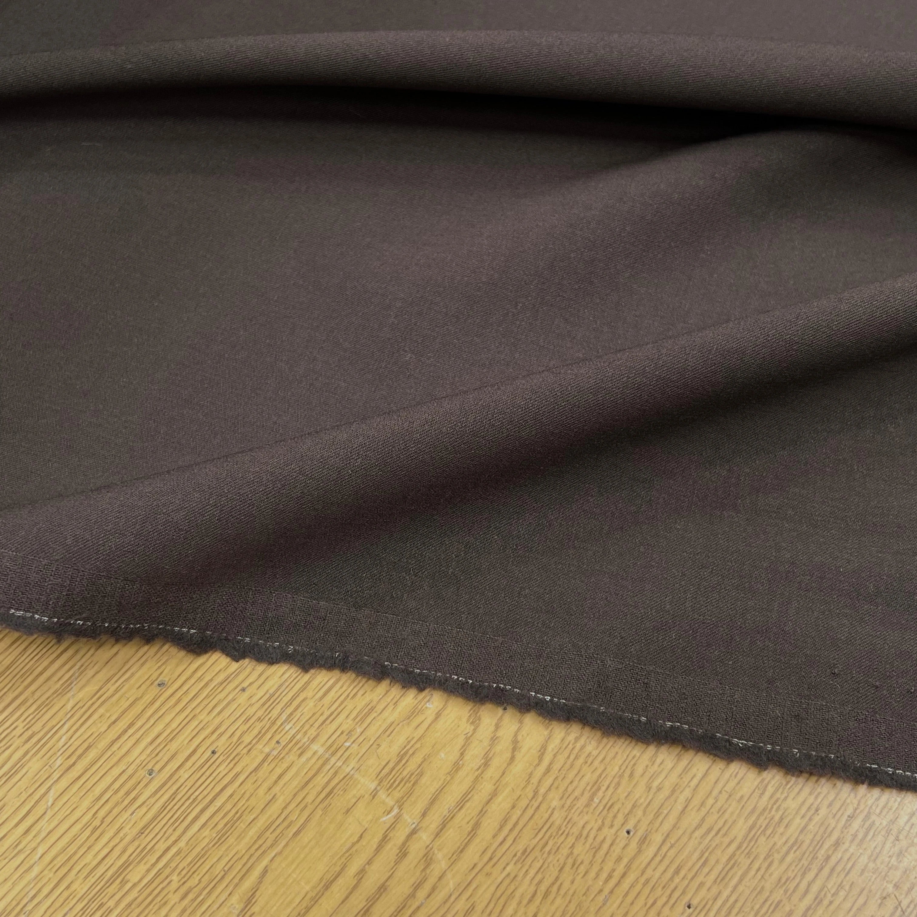 GABARDINE DE LAINE ULTRA STRETCH MARRON FONCÉ 80% LAINE - My Little Coupon