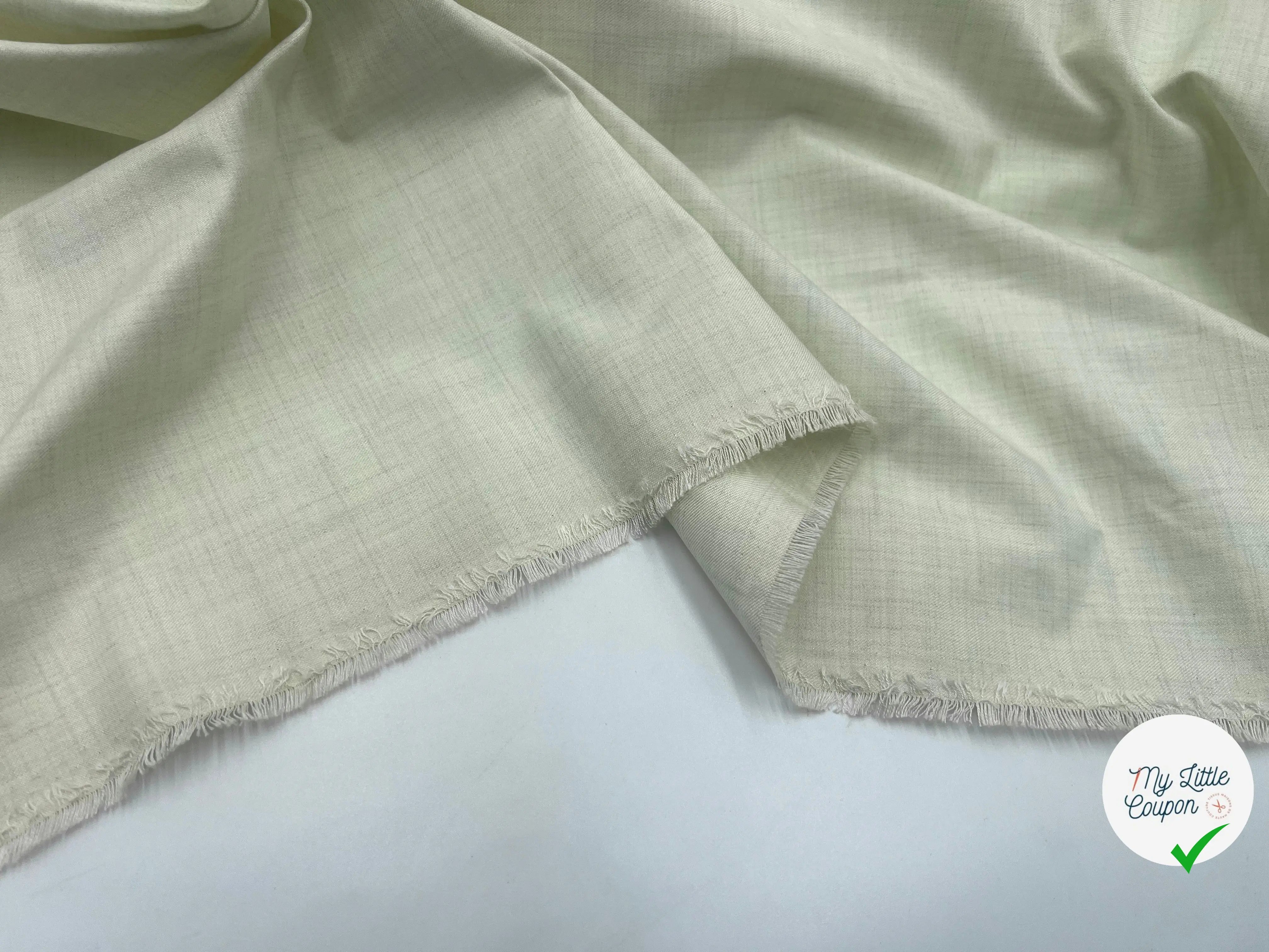 GABARDINE DE POLYCOTON ÉCRU TOMBÉ DE MÉTIER - My Little Coupon - tissu - coudre