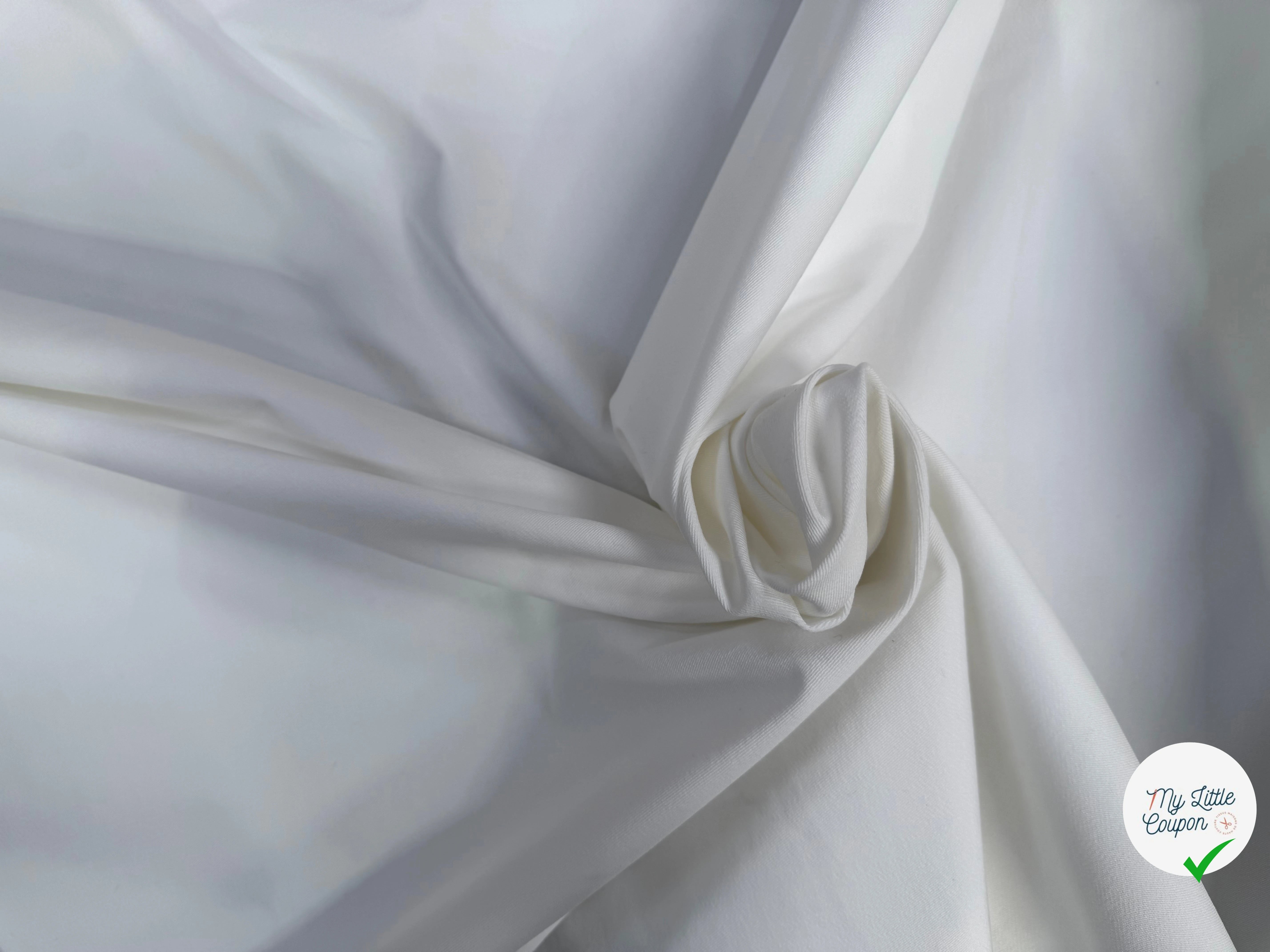 GABARDINE DENIM FINEMENT SERGÉE BLANCHE STRETCH BLANC OPTIQUE - My Little Coupon