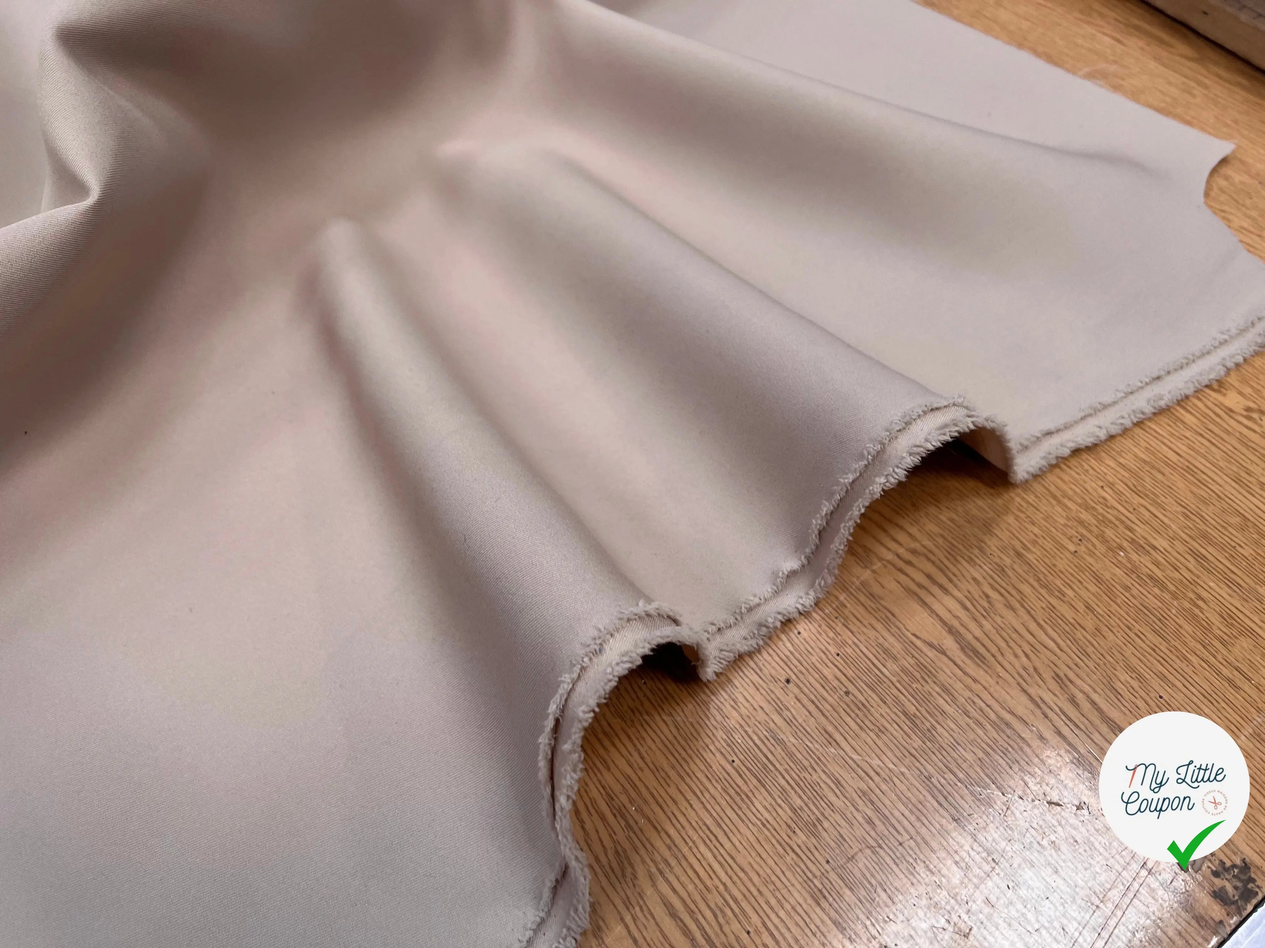 GABARDINE DOUBLE ETOFFE BEIGE SAND JAPON - My Little Coupon