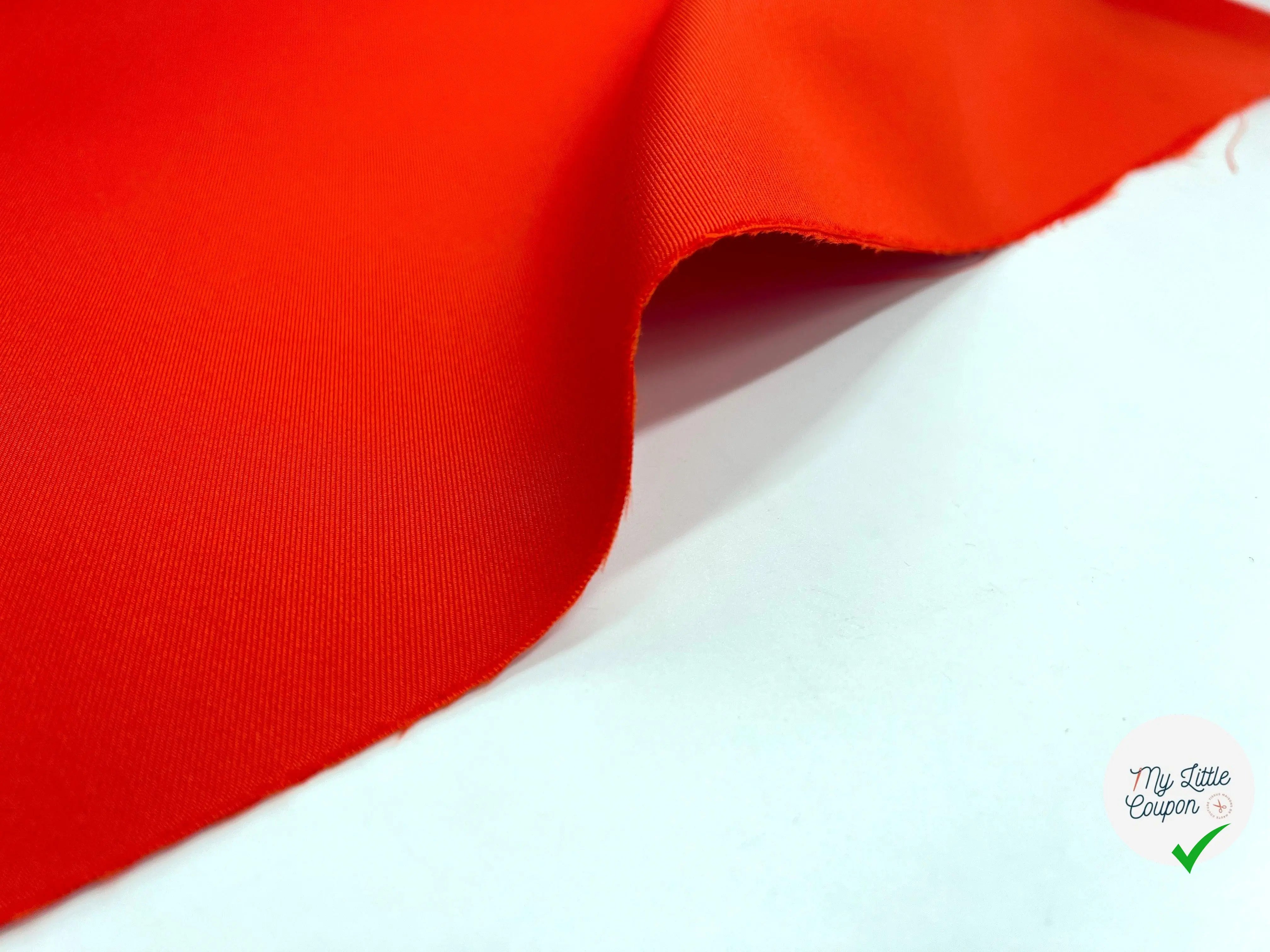 GABARDINE DOUBLE ÉTOFFE CONTRECOLLÉE PRESTIGE JAPON VERMILLON QUALITÉ SUPÉRIEURE - My Little Coupon - tissu - coudre