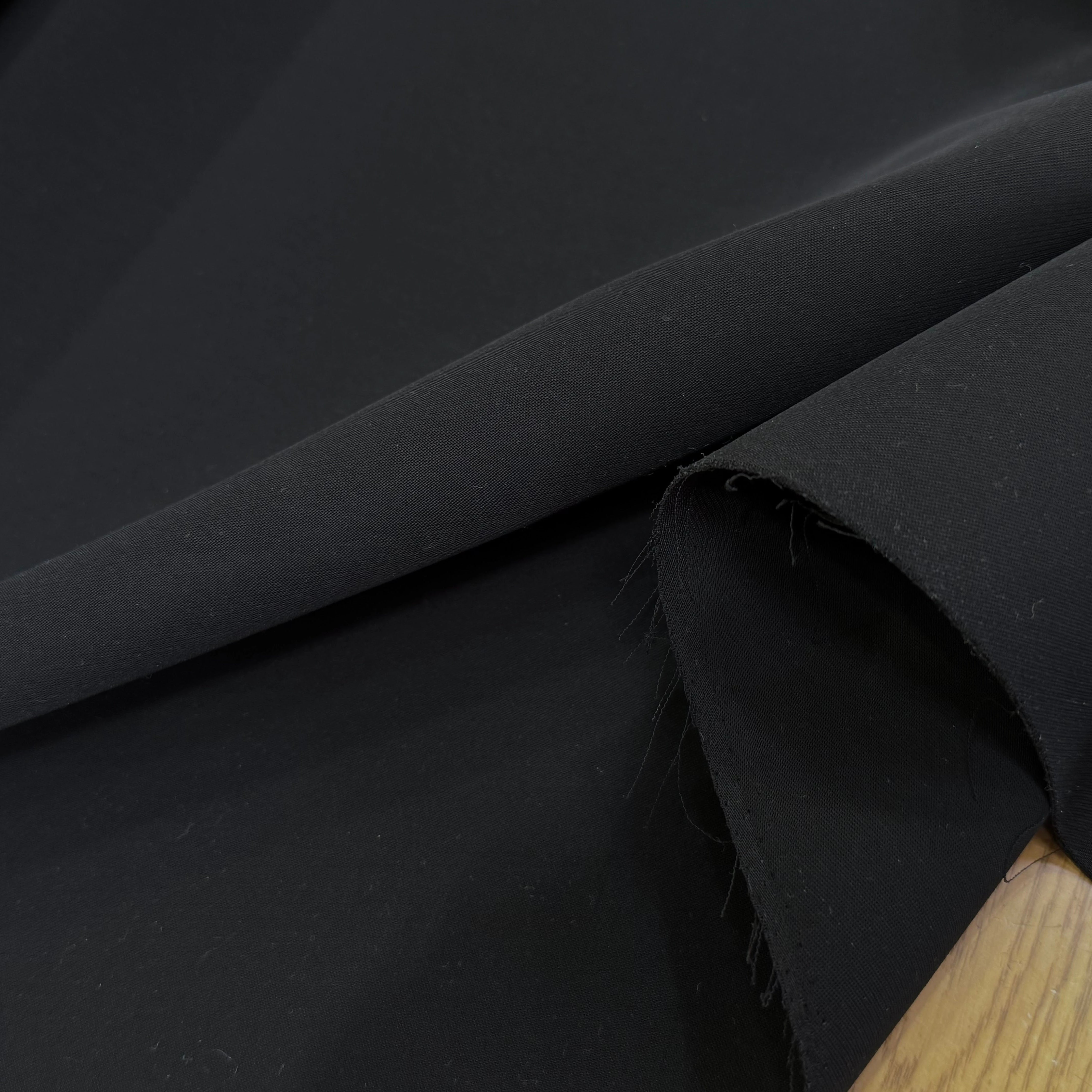 GABARDINE DOUBLE ETOFFE NOIR LÉGÈREMENT STRETCH BELLE TENUE - My Little Coupon