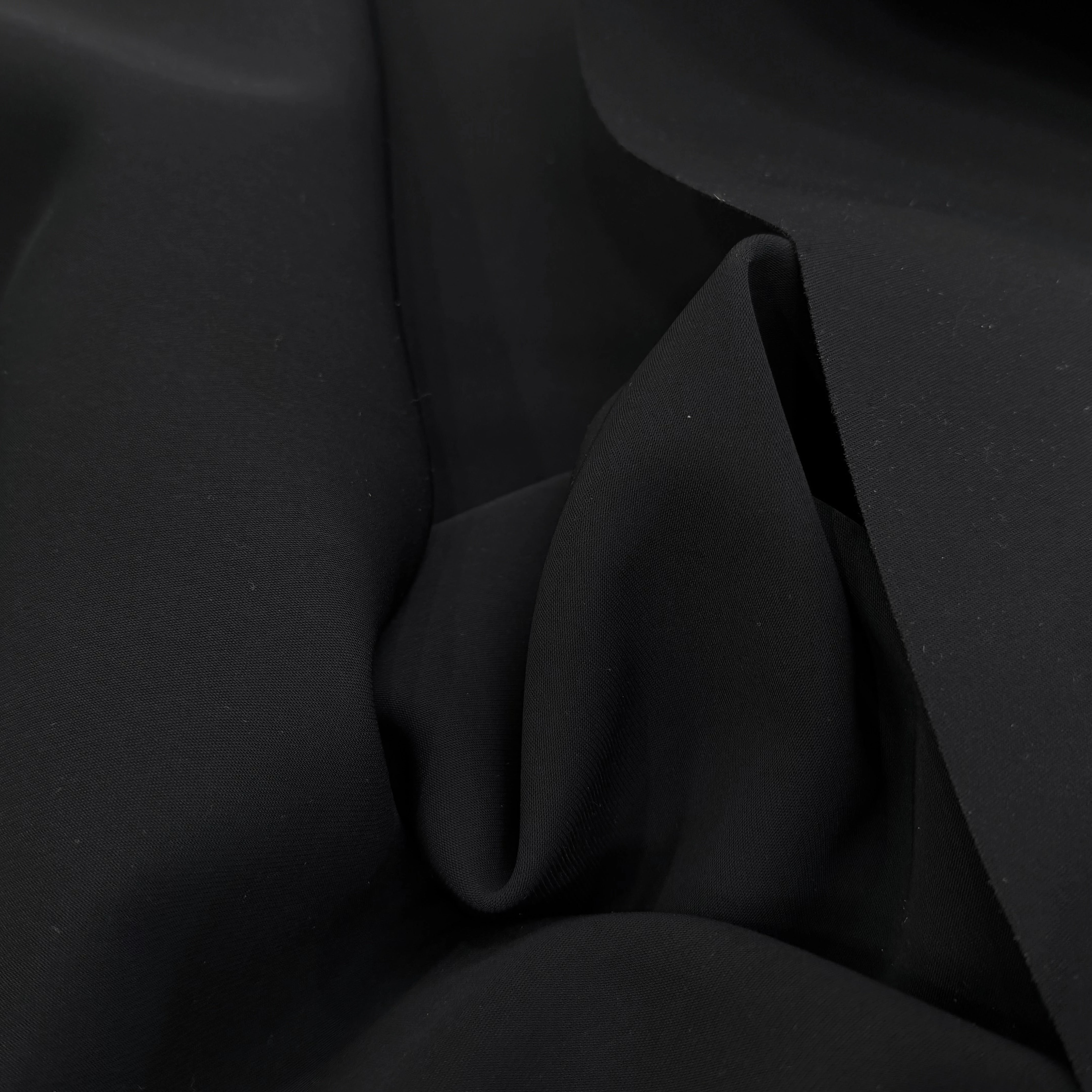 GABARDINE DOUBLE ETOFFE NOIR LÉGÈREMENT STRETCH BELLE TENUE - My Little Coupon