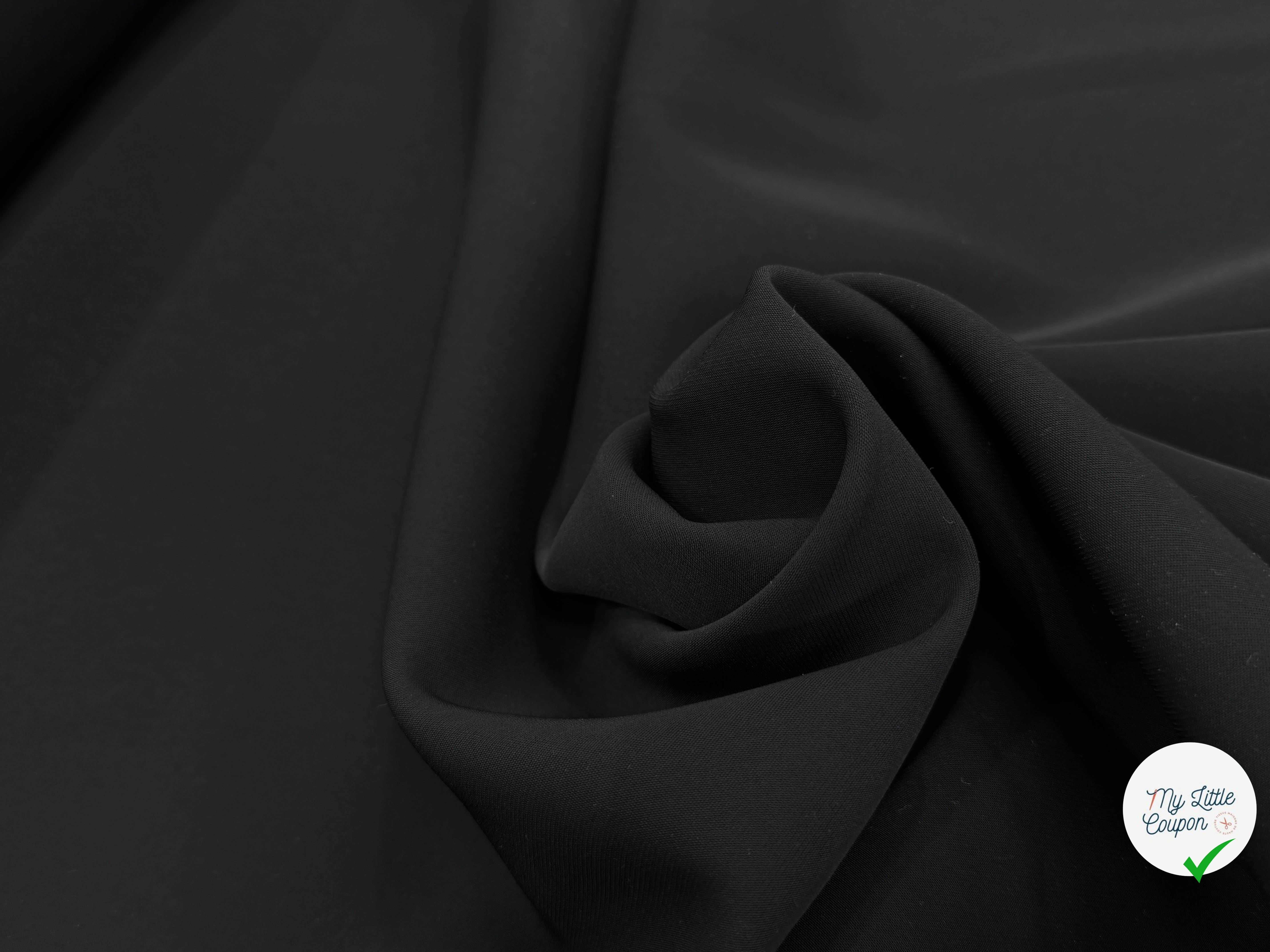 GABARDINE DOUBLE ETOFFE NOIR LÉGÈREMENT STRETCH BELLE TENUE - My Little Coupon