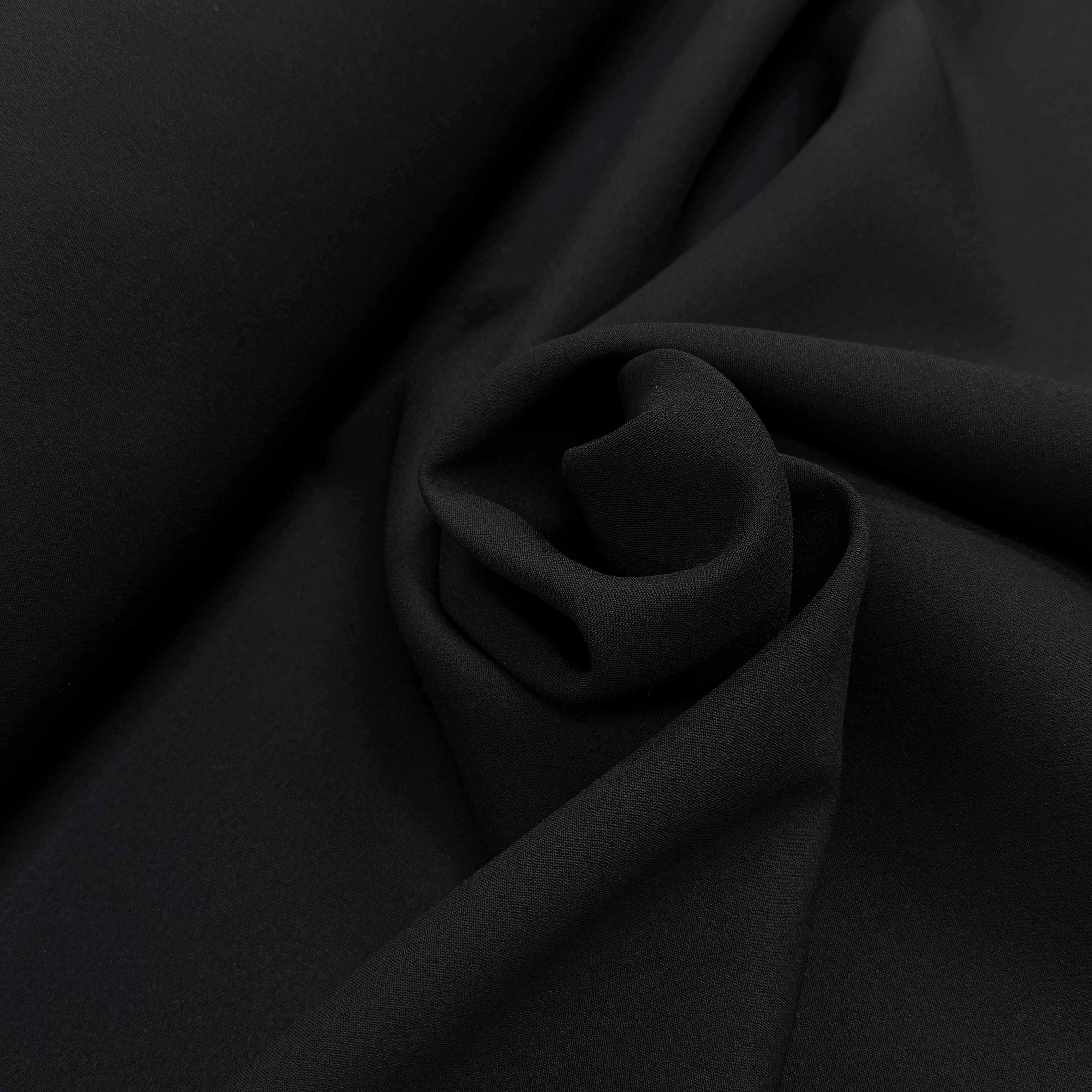 GABARDINE DOUBLE ÉTOFFE TRÈS LÉGÈREMENT SATINÉE NOIR STRETCH - My Little Coupon