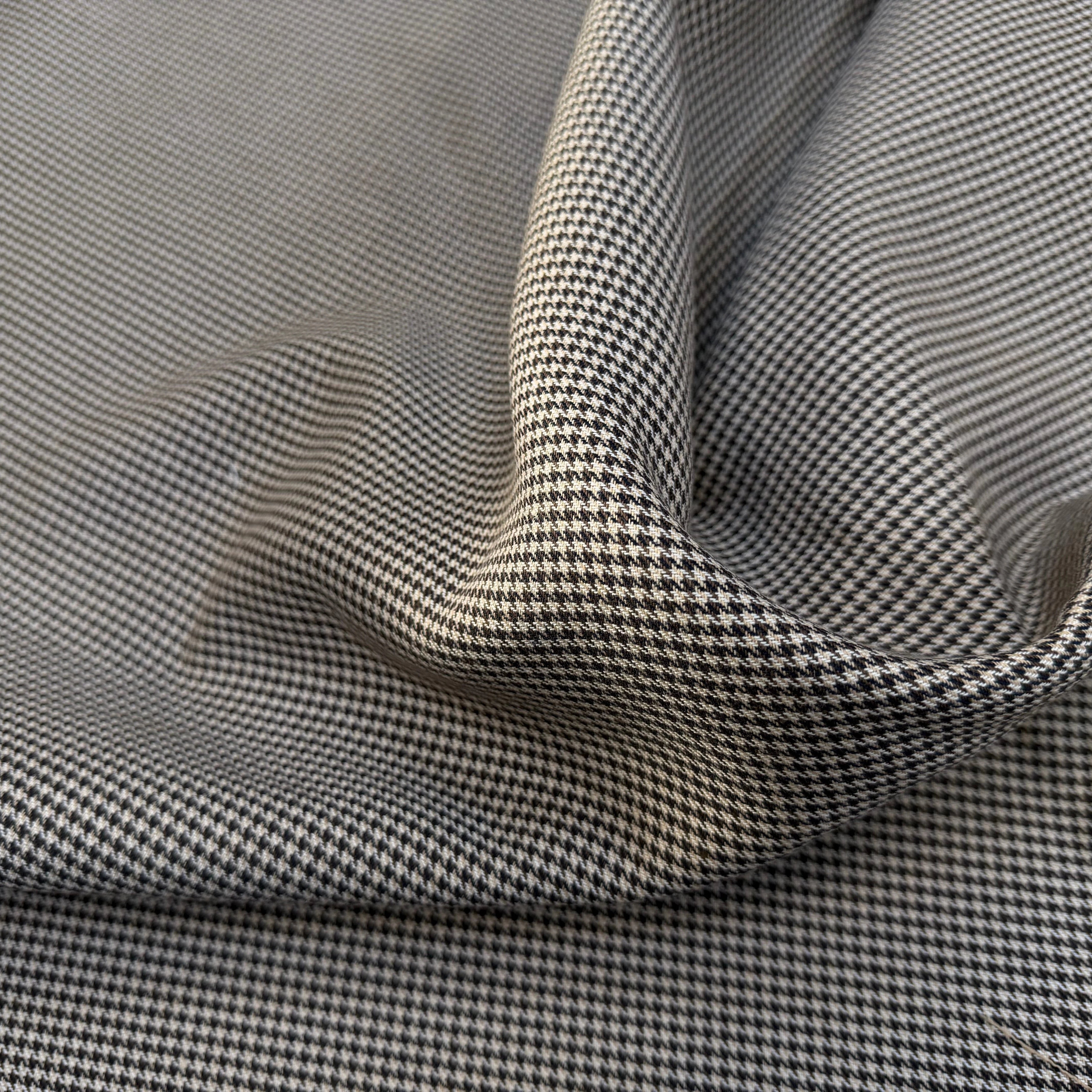 GABARDINE DOUBLE FACE MOTIF PIED DE POULE FACE SERGÉE - My Little Coupon