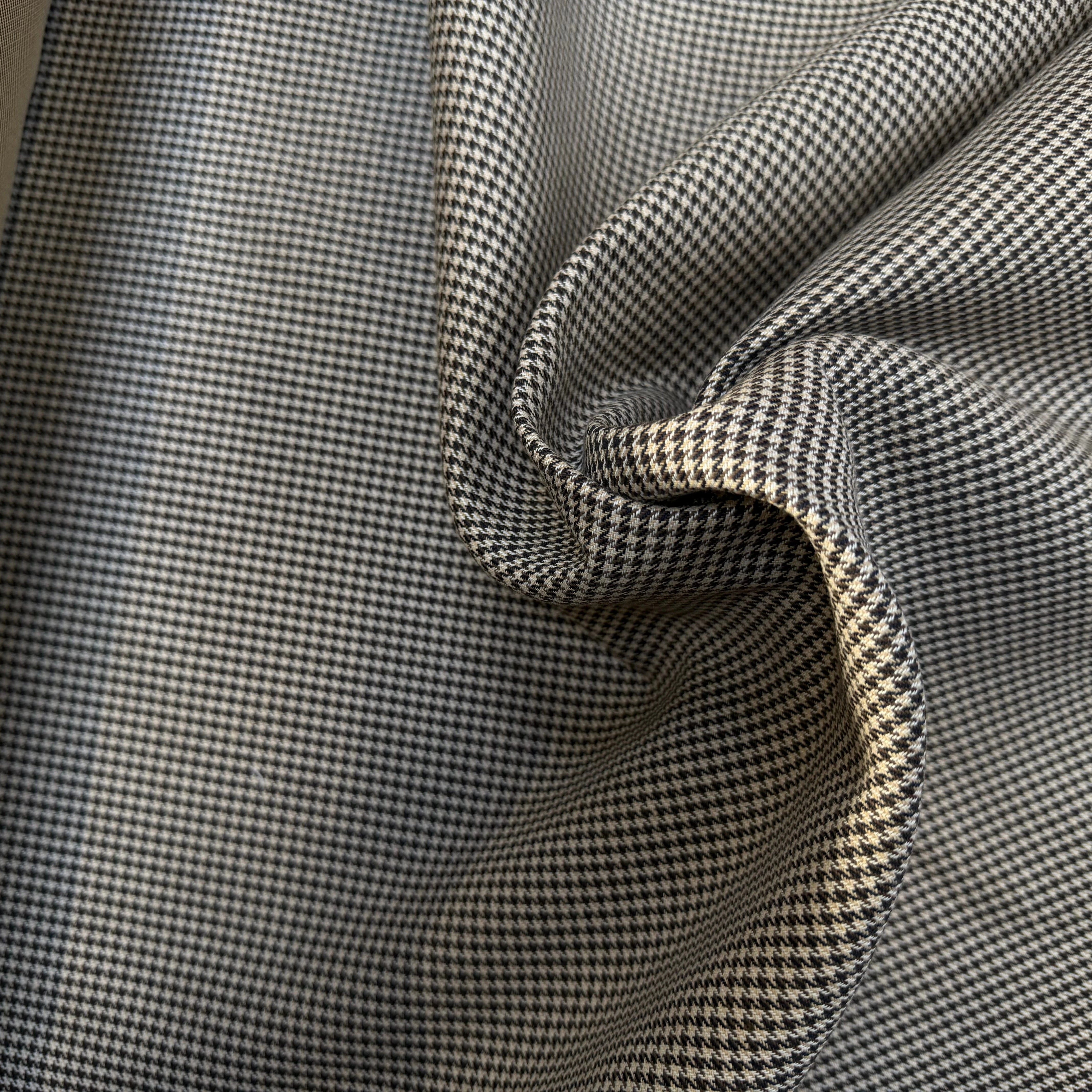 GABARDINE DOUBLE FACE MOTIF PIED DE POULE FACE SERGÉE - My Little Coupon