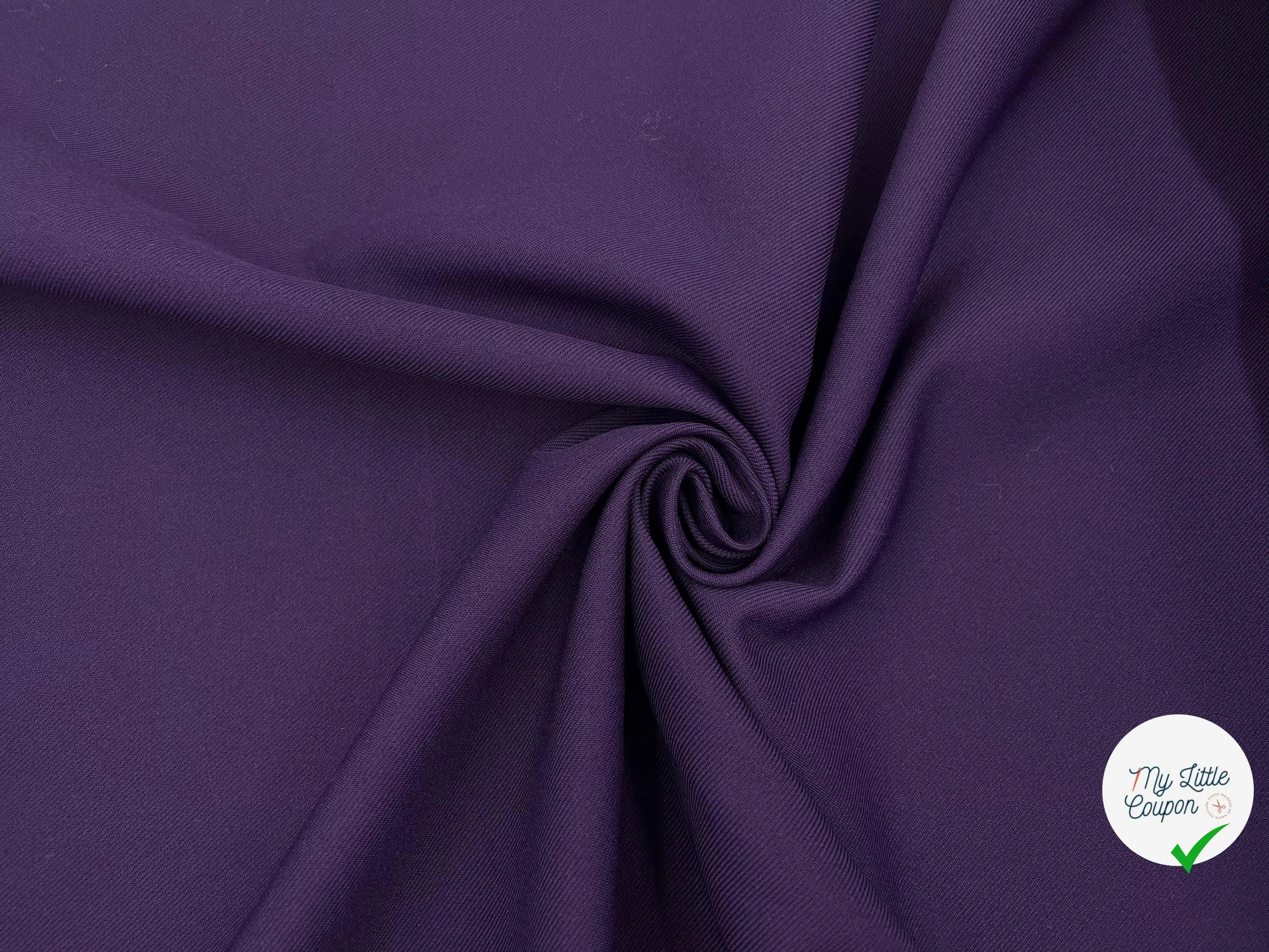 GABARDINE DRILL AUBERGINE - My Little Coupon - tissu - coudre