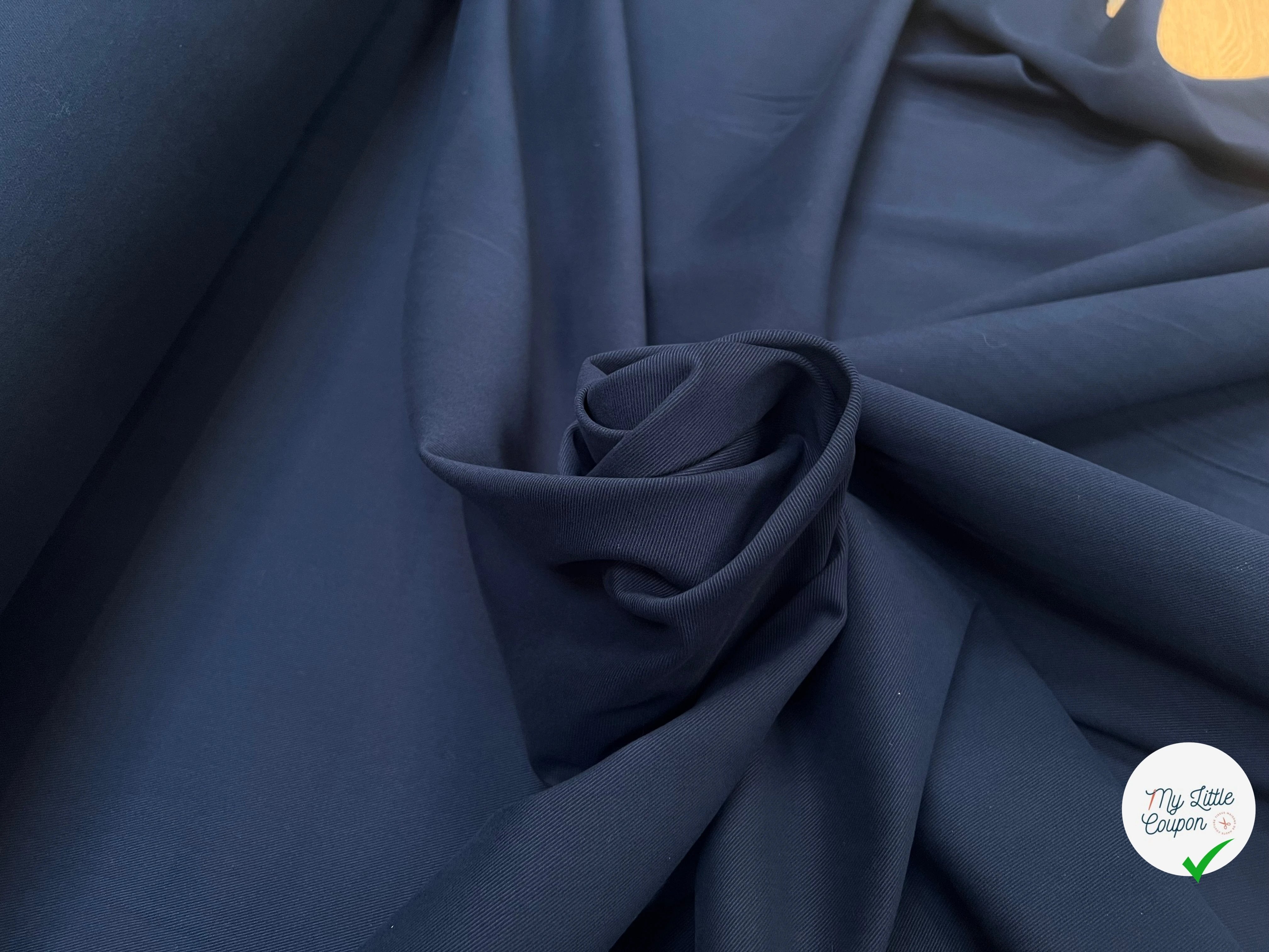 GABARDINE DUVETEUSE COTON STRETCH MARINE COUTURE 690 - My Little Coupon