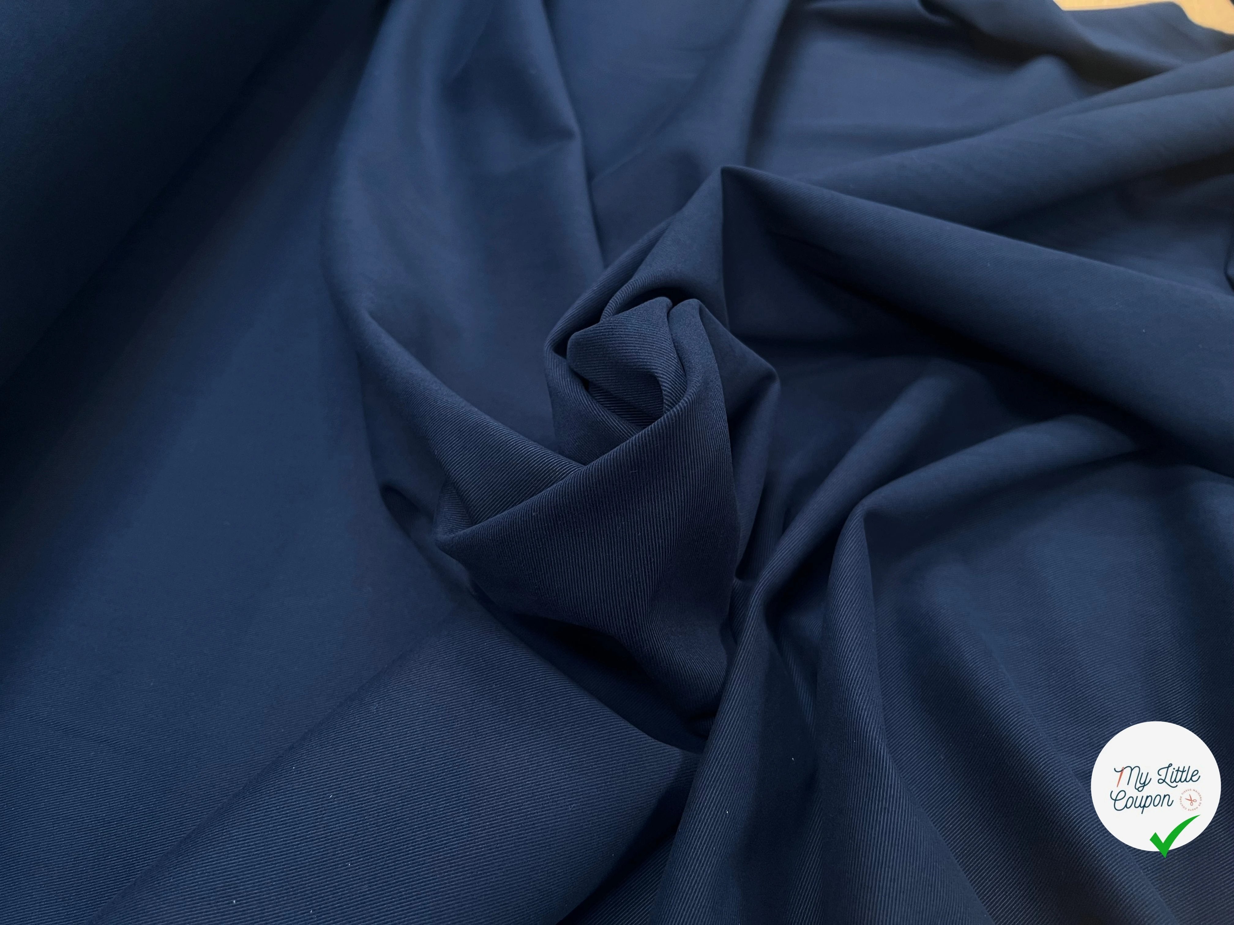 GABARDINE DUVETEUSE COTON STRETCH MARINE COUTURE 690 - My Little Coupon