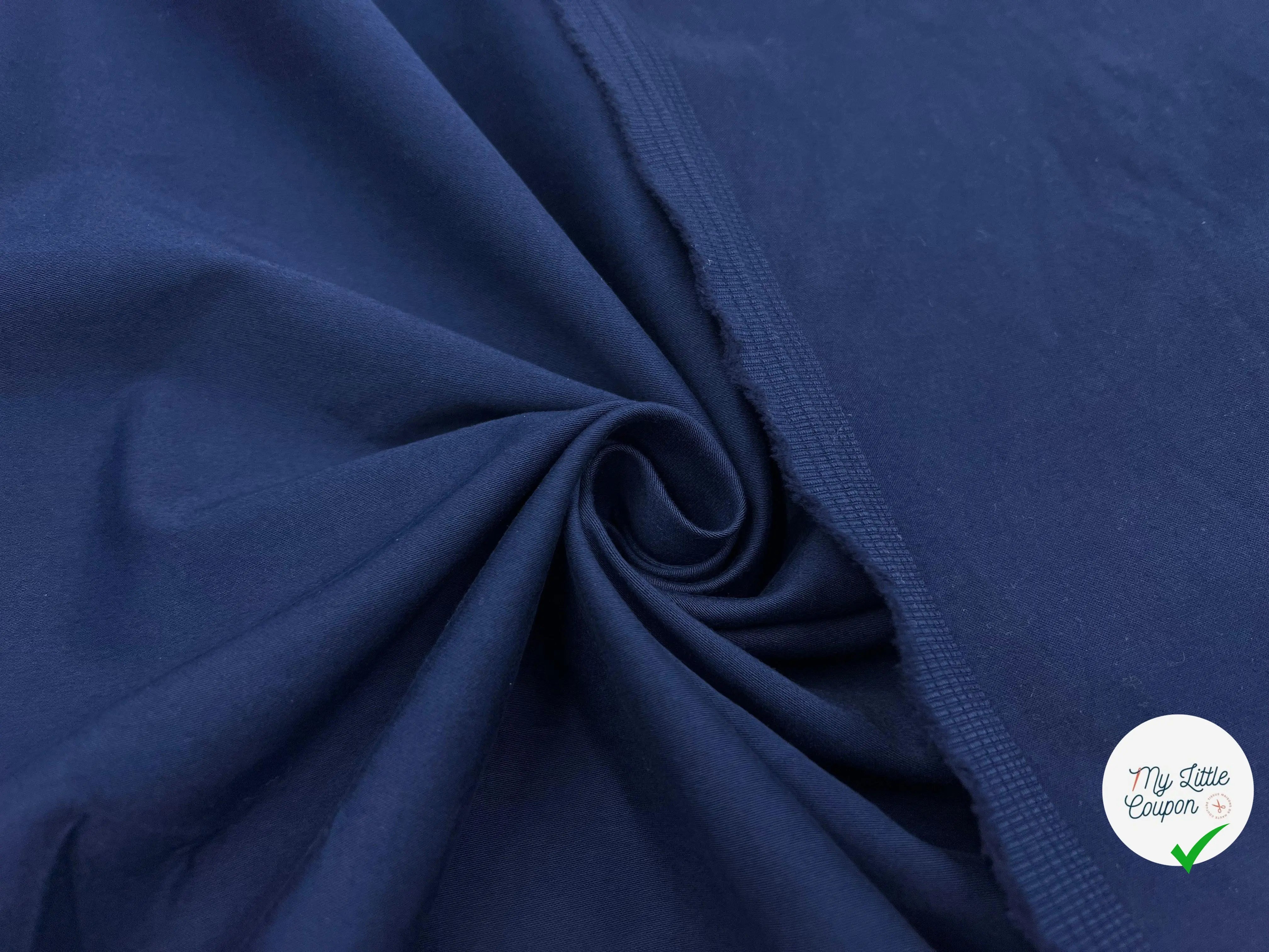 GABARDINE FINE DE COTON NAVY STRETCH - My Little Coupon - tissu - coudre