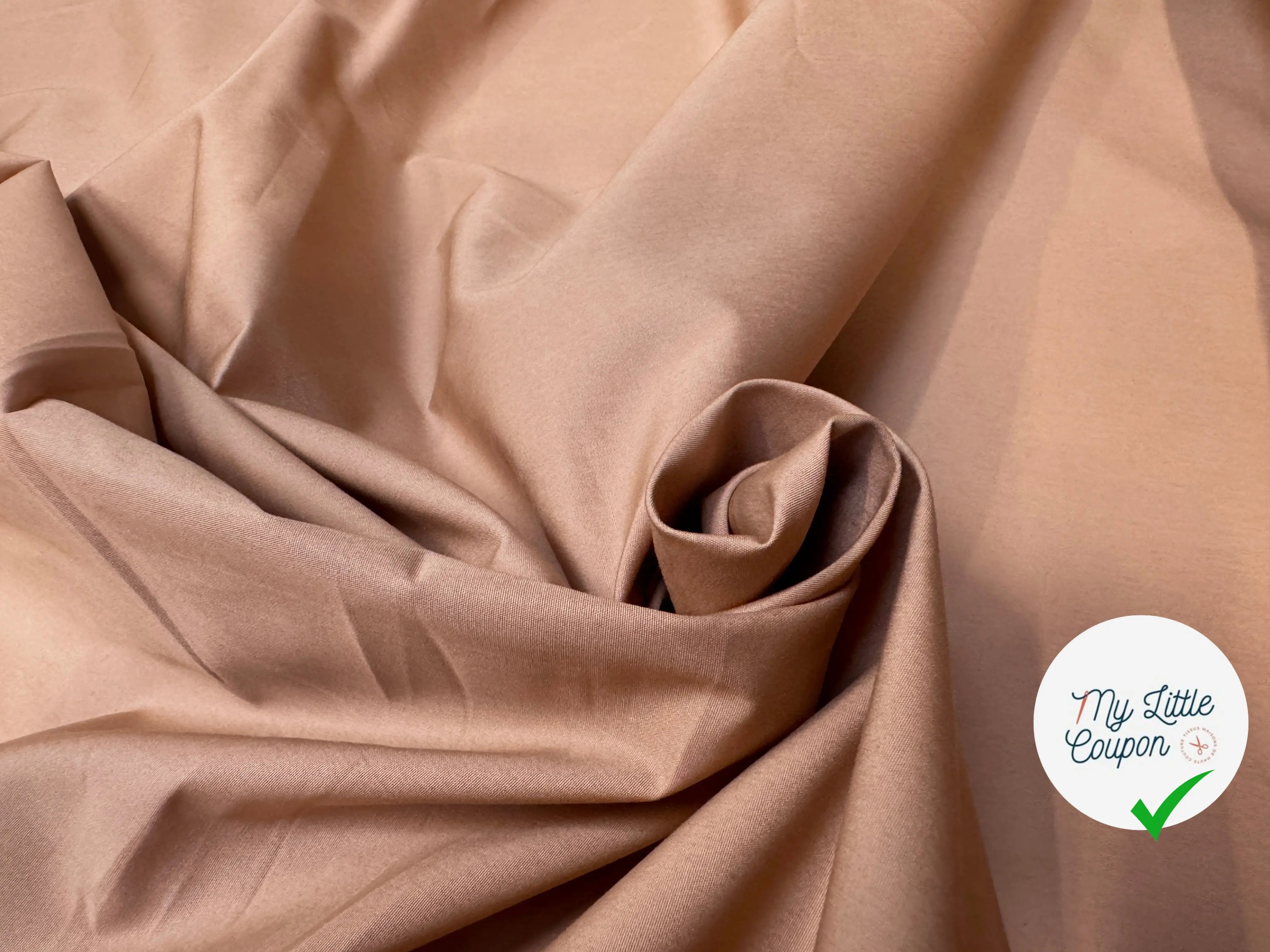 GABARDINE FINE DE COTON PINKY CAMEL - My Little Coupon
