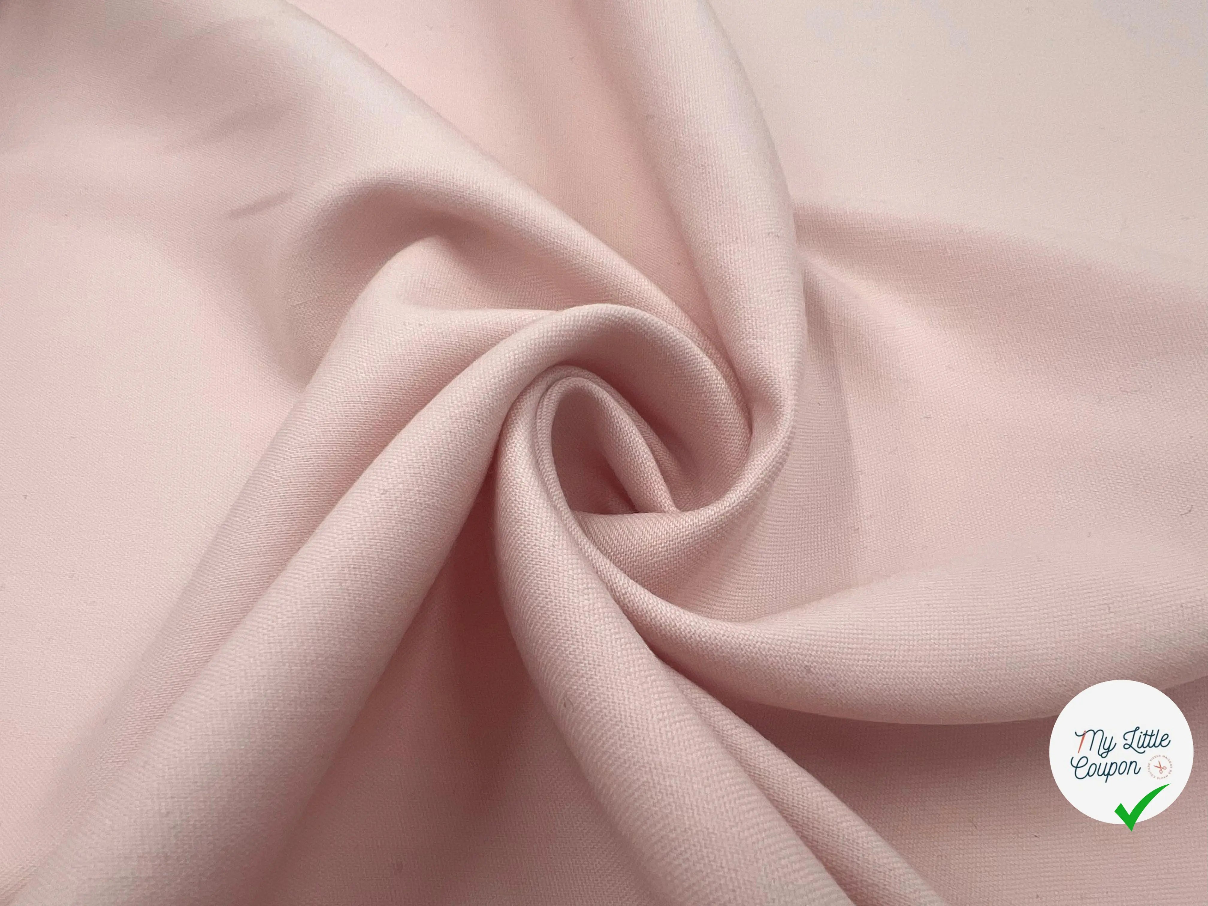 GABARDINE FINE DE LAINE ROSE PÂLE - My Little Coupon - tissu - coudre