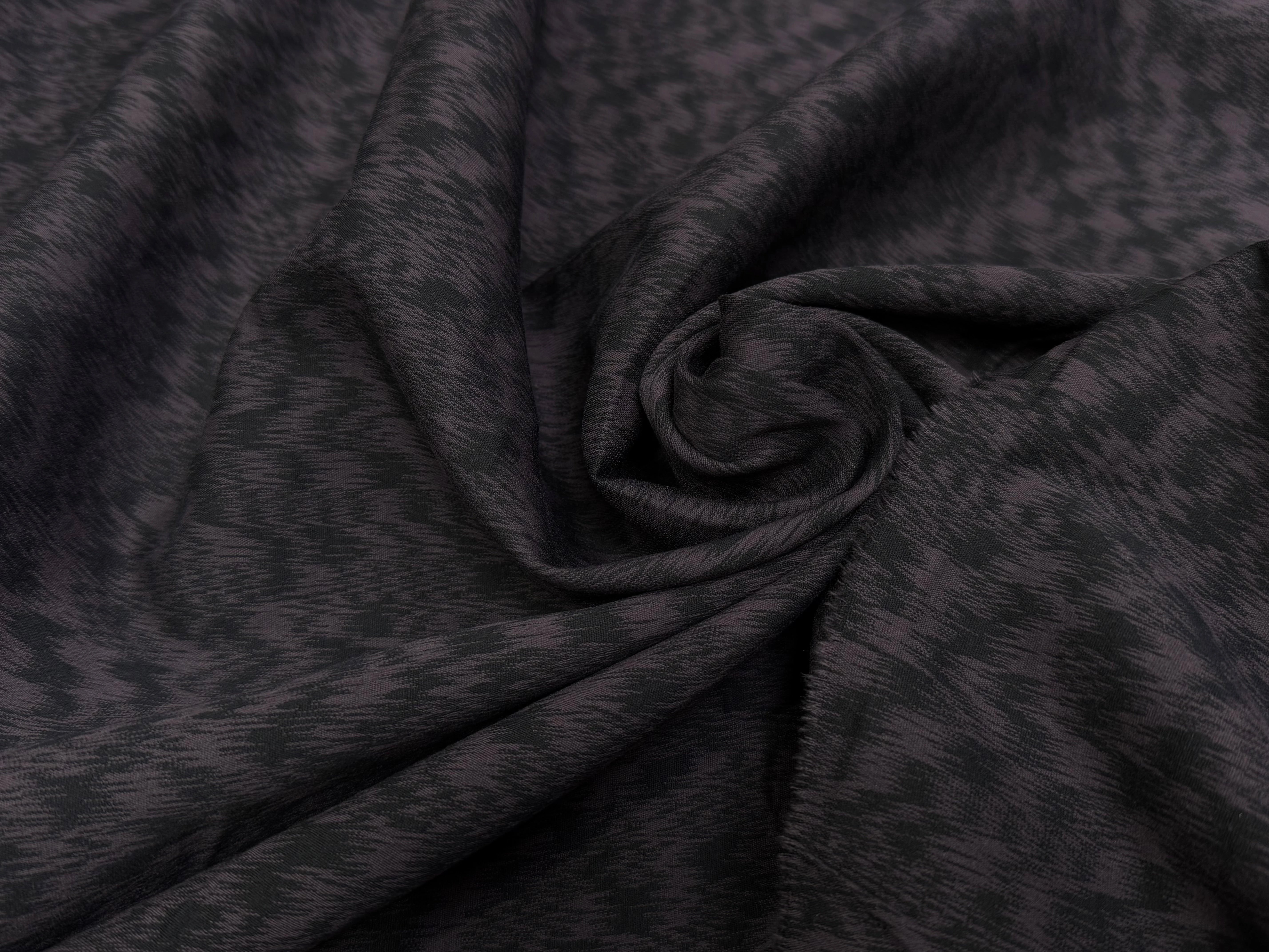 GABARDINE IMPRIMÉ EONDES VIOLET FONCÉ NOIR - My Little Coupon