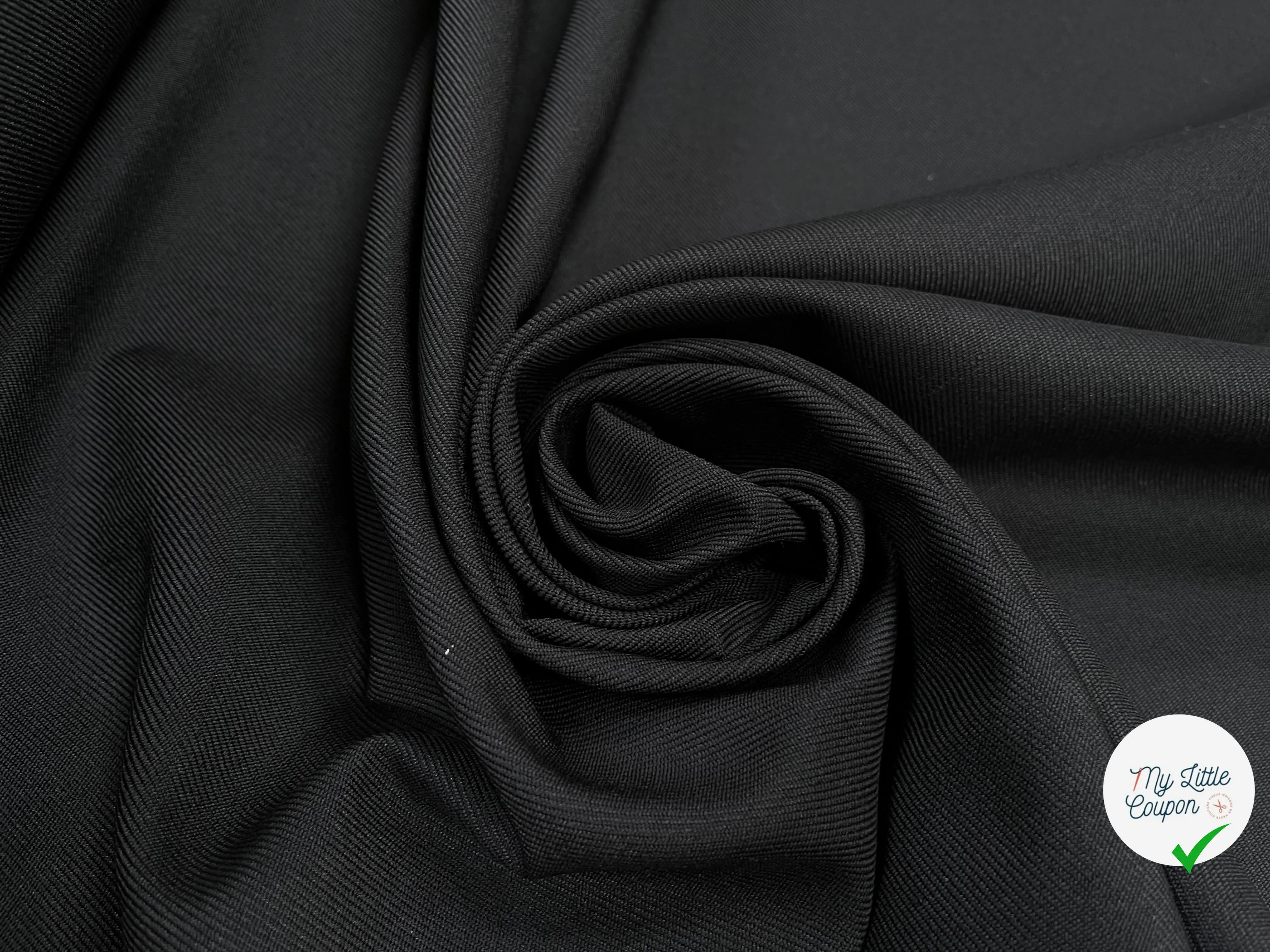 GABARDINE LAINE MÉLANGÉE NOIR - My Little Coupon