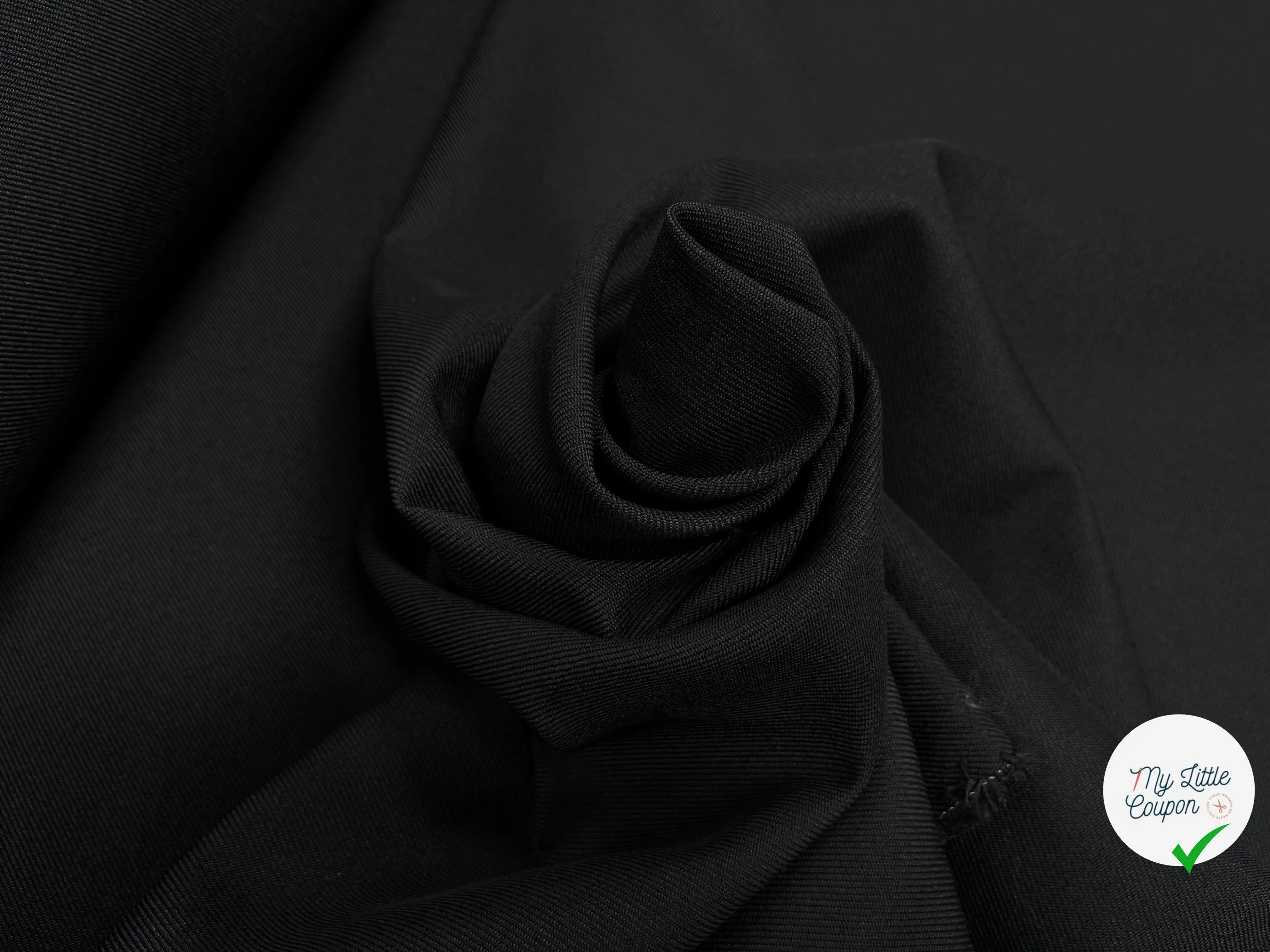 GABARDINE LAINE MÉLANGÉE NOIR - My Little Coupon