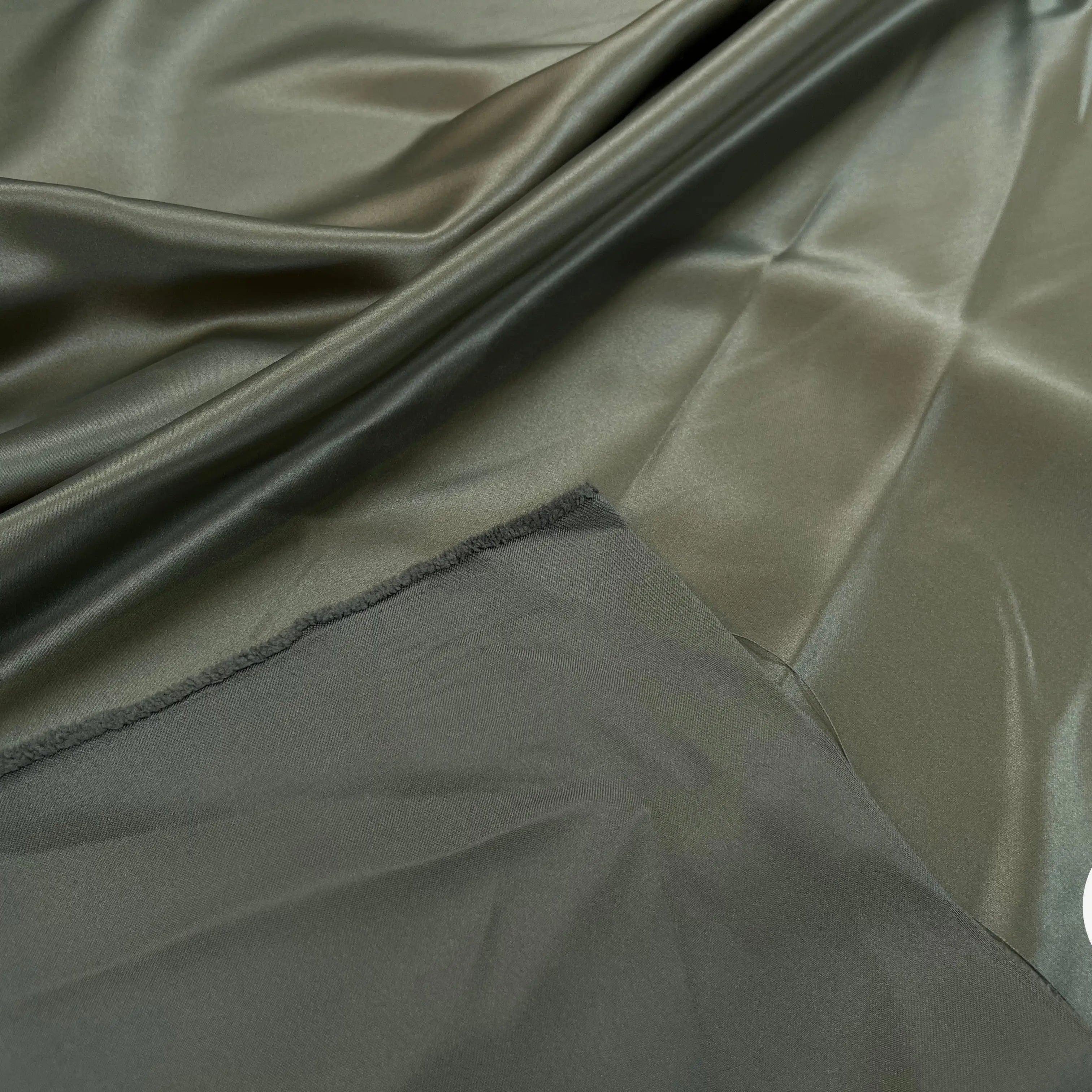 GABARDINE LÉGÈREMENT SATINÉE VERT OLIVE - My Little Coupon