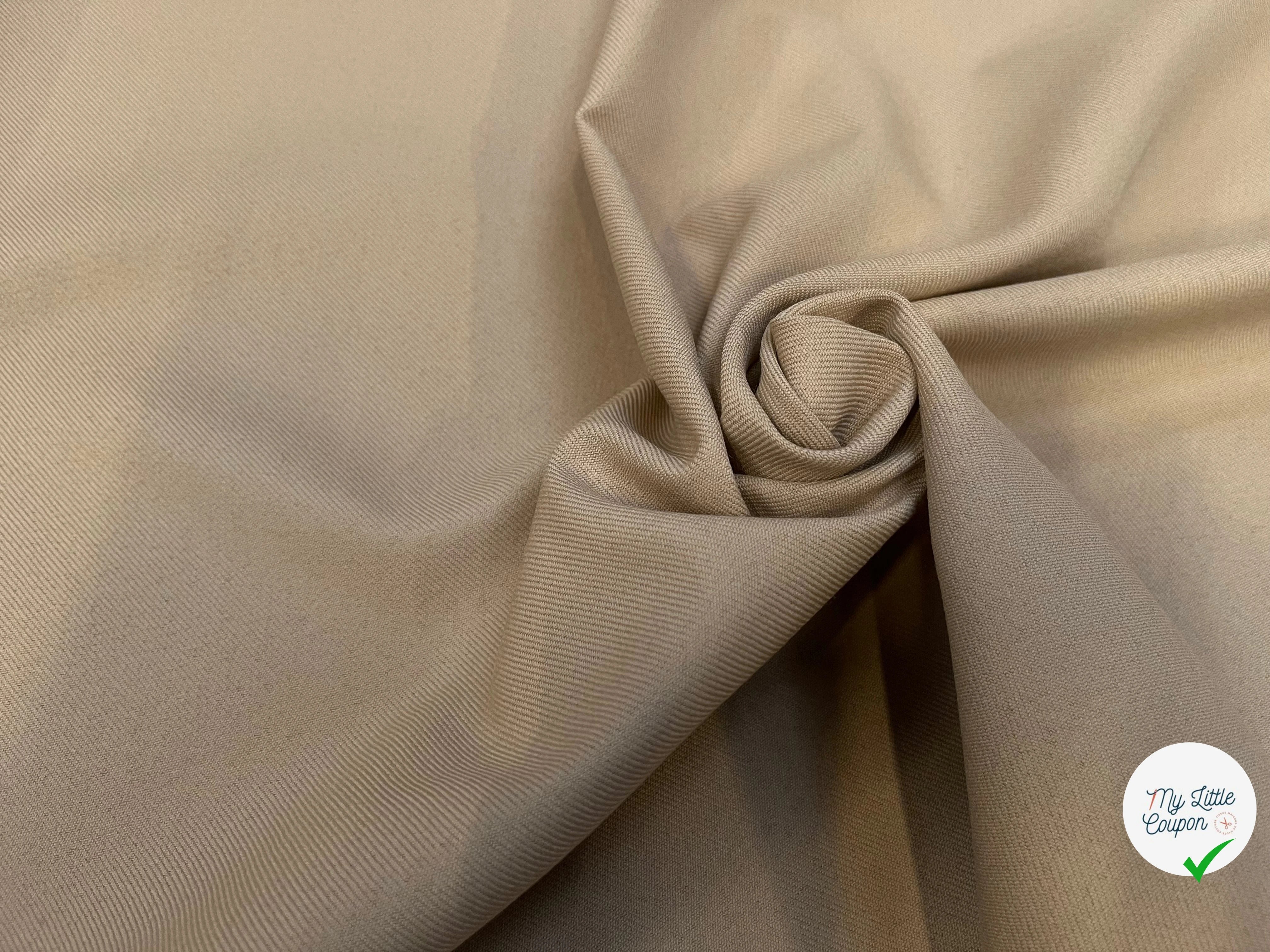 GABARDINE LÈGEREMENT STRIÉE COULEUR SAHARA - My Little Coupon