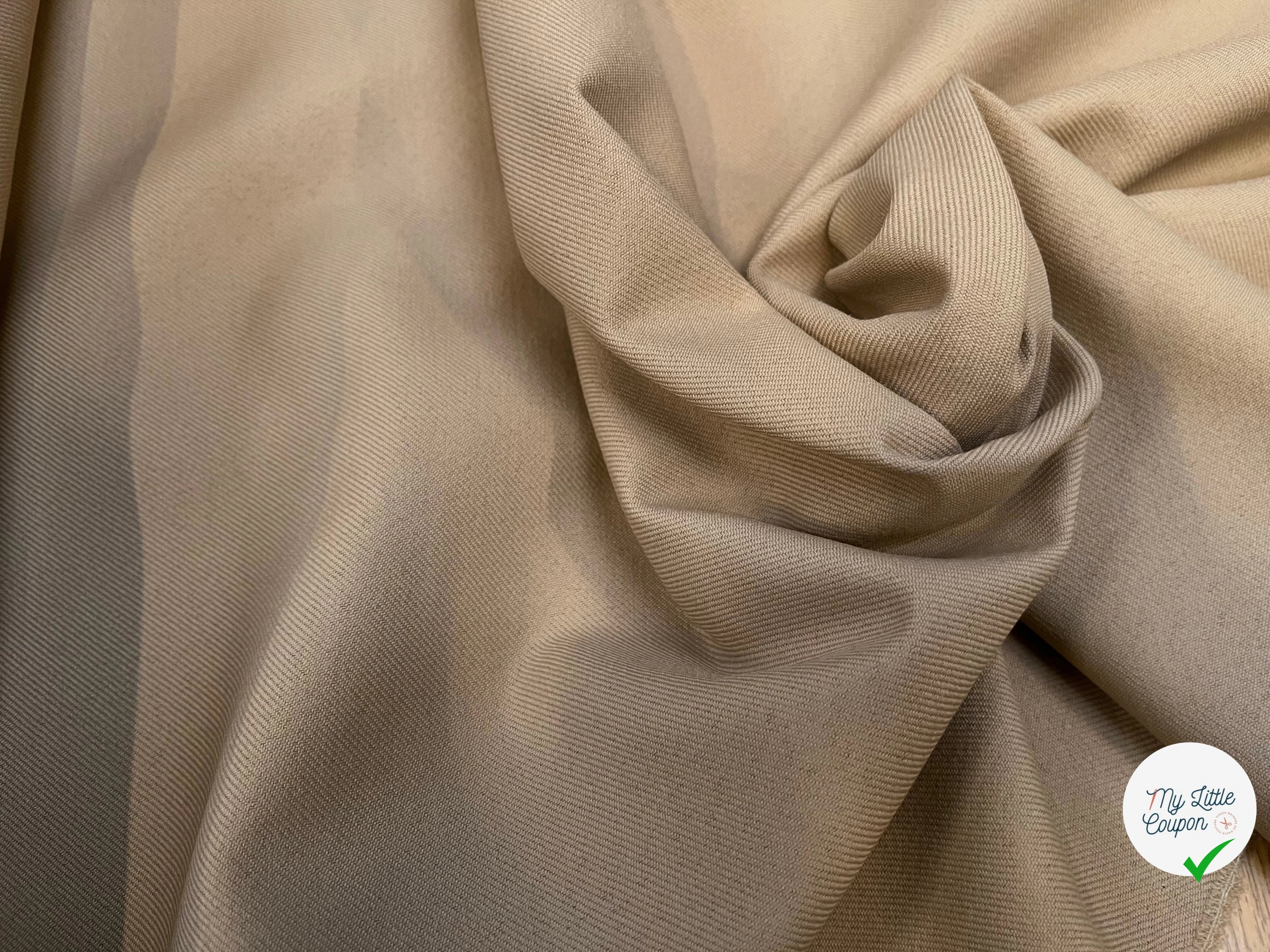 GABARDINE LÈGEREMENT STRIÉE COULEUR SAHARA - My Little Coupon