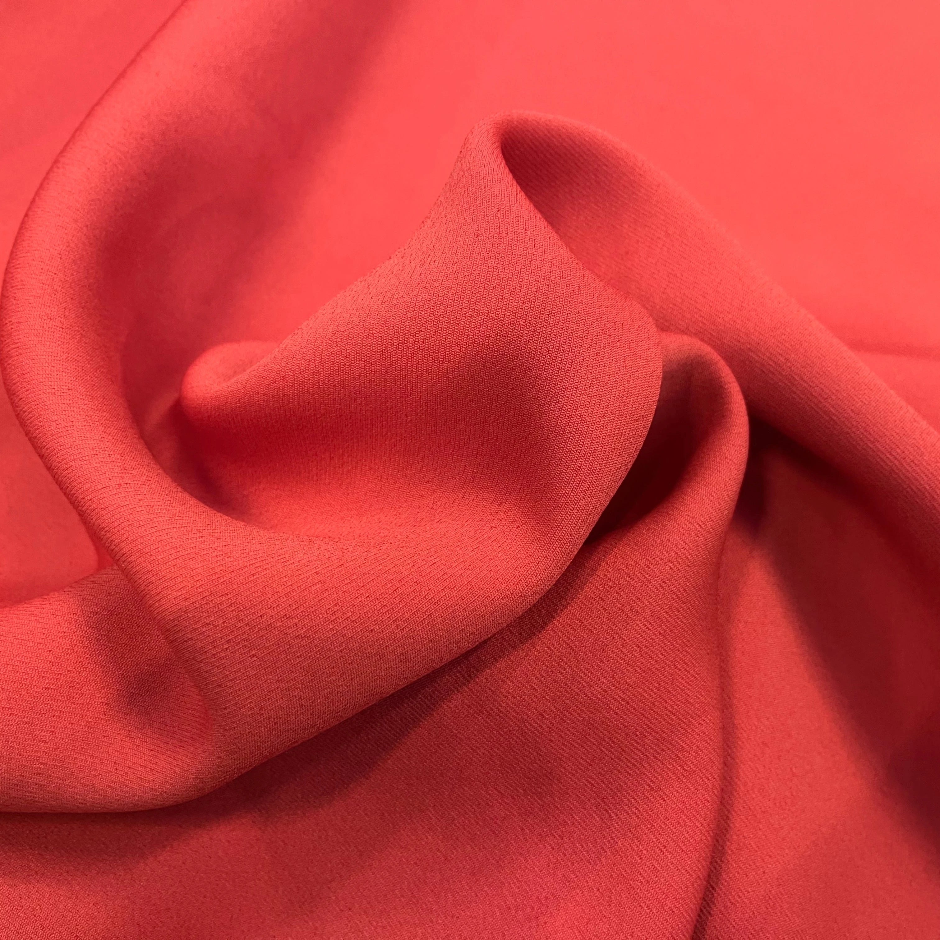 GABARDINE LÈGEREMENT STRIÉE POLYESTER COULEUR POPPY - My Little Coupon