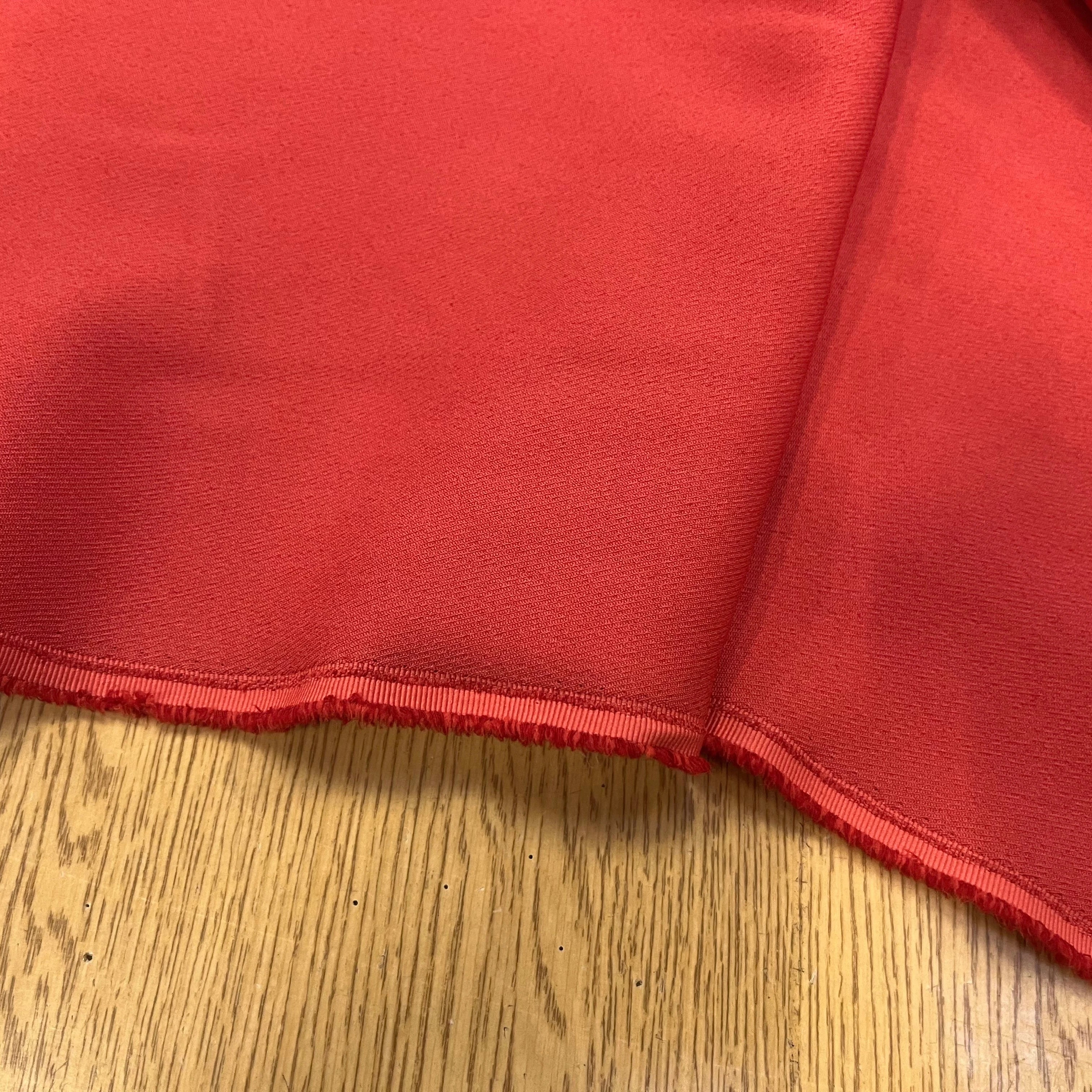 GABARDINE LÈGEREMENT STRIÉE POLYESTER COULEUR POPPY - My Little Coupon