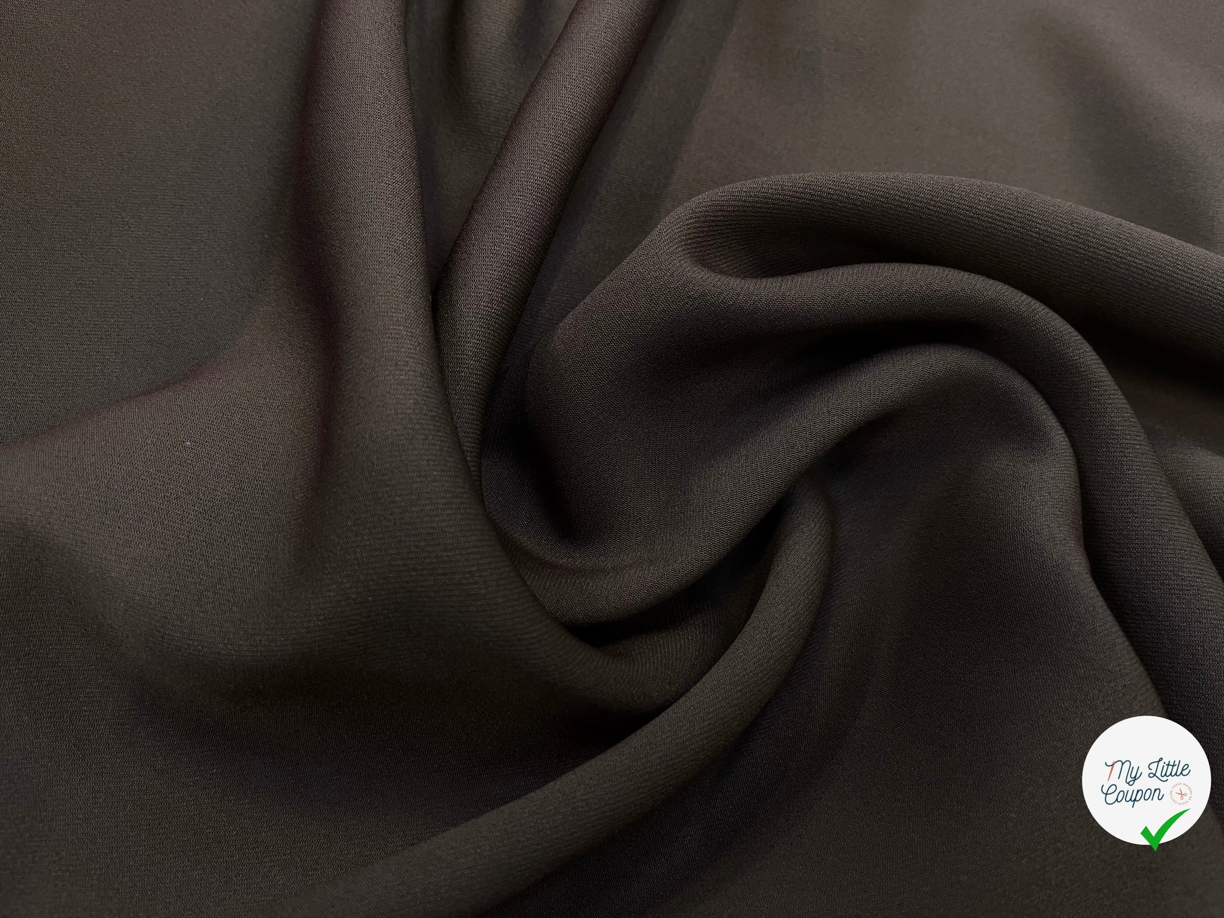 GABARDINE LEGÈREMENT STRIÉE SOUPLE POLYESTER CHOCOLAT FONCÉ 130CM - My Little Coupon
