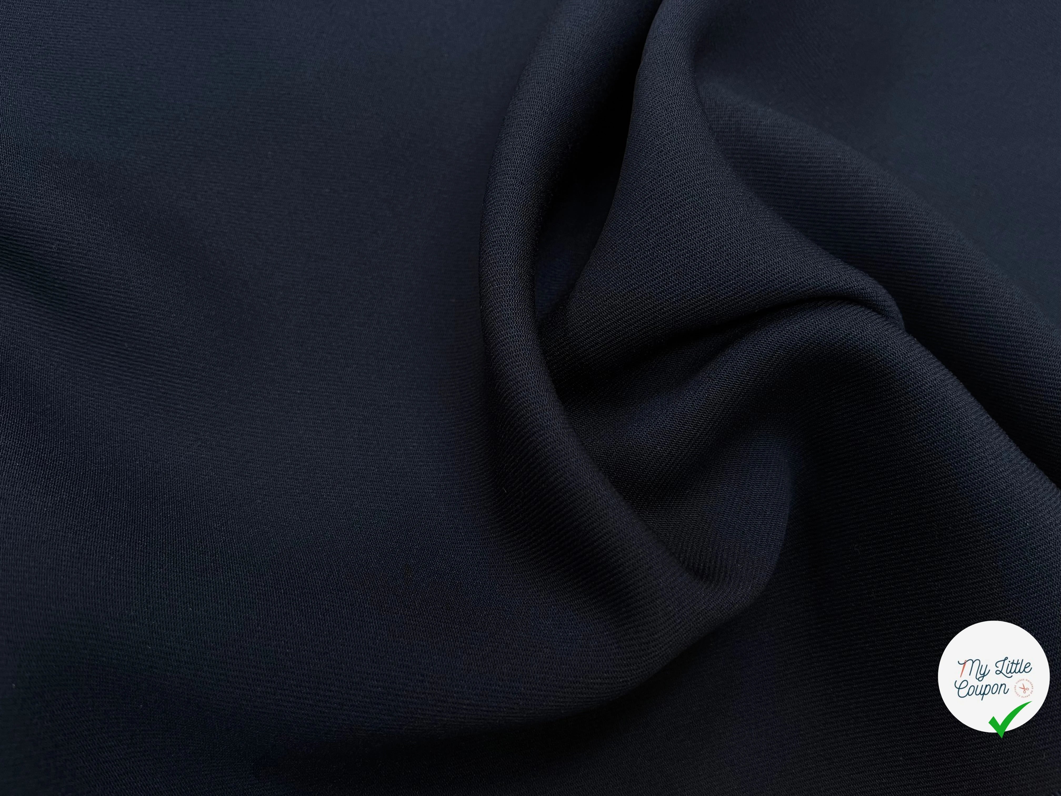 GABARDINE LEGÈREMENT STRIÉE SOUPLE POLYESTER NAVY 130CM - My Little Coupon