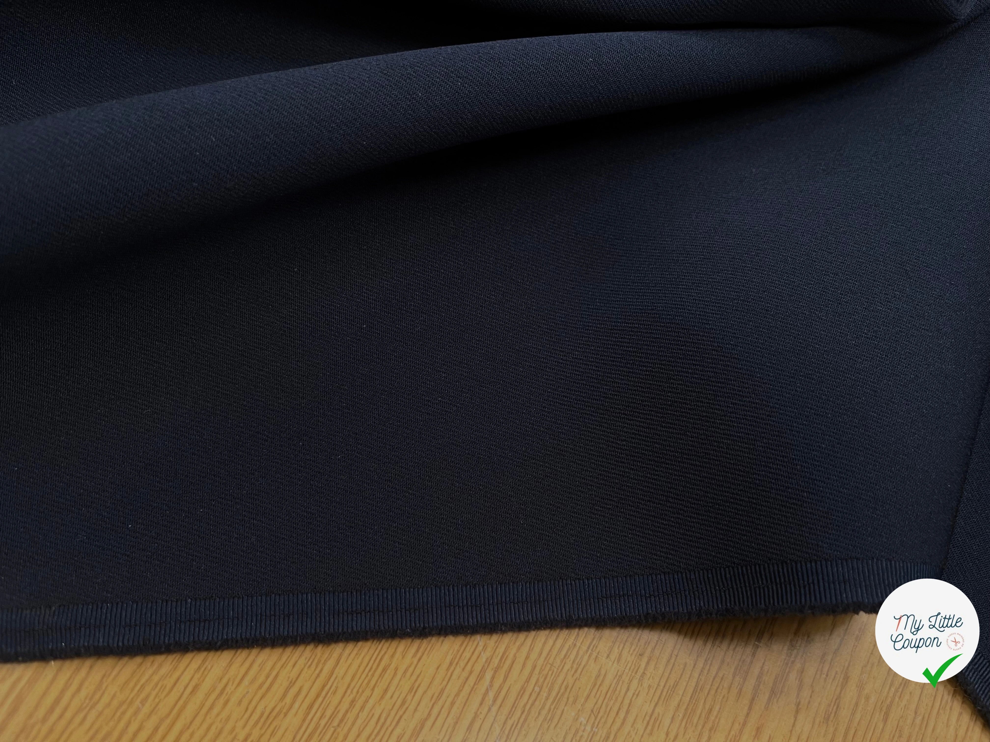 GABARDINE LEGÈREMENT STRIÉE SOUPLE POLYESTER NAVY 130CM - My Little Coupon