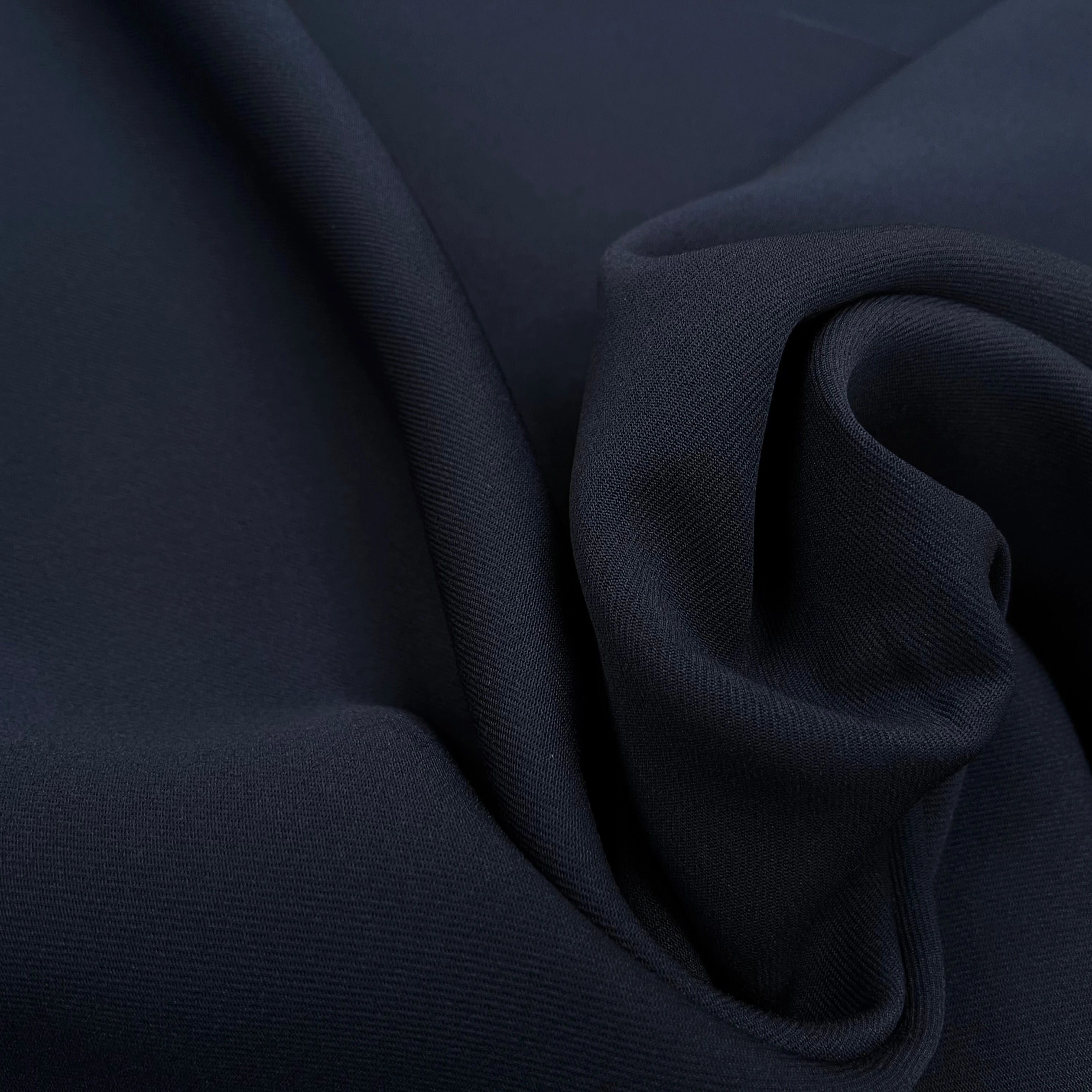GABARDINE LEGÈREMENT STRIÉE SOUPLE POLYESTER NAVY 130CM - My Little Coupon