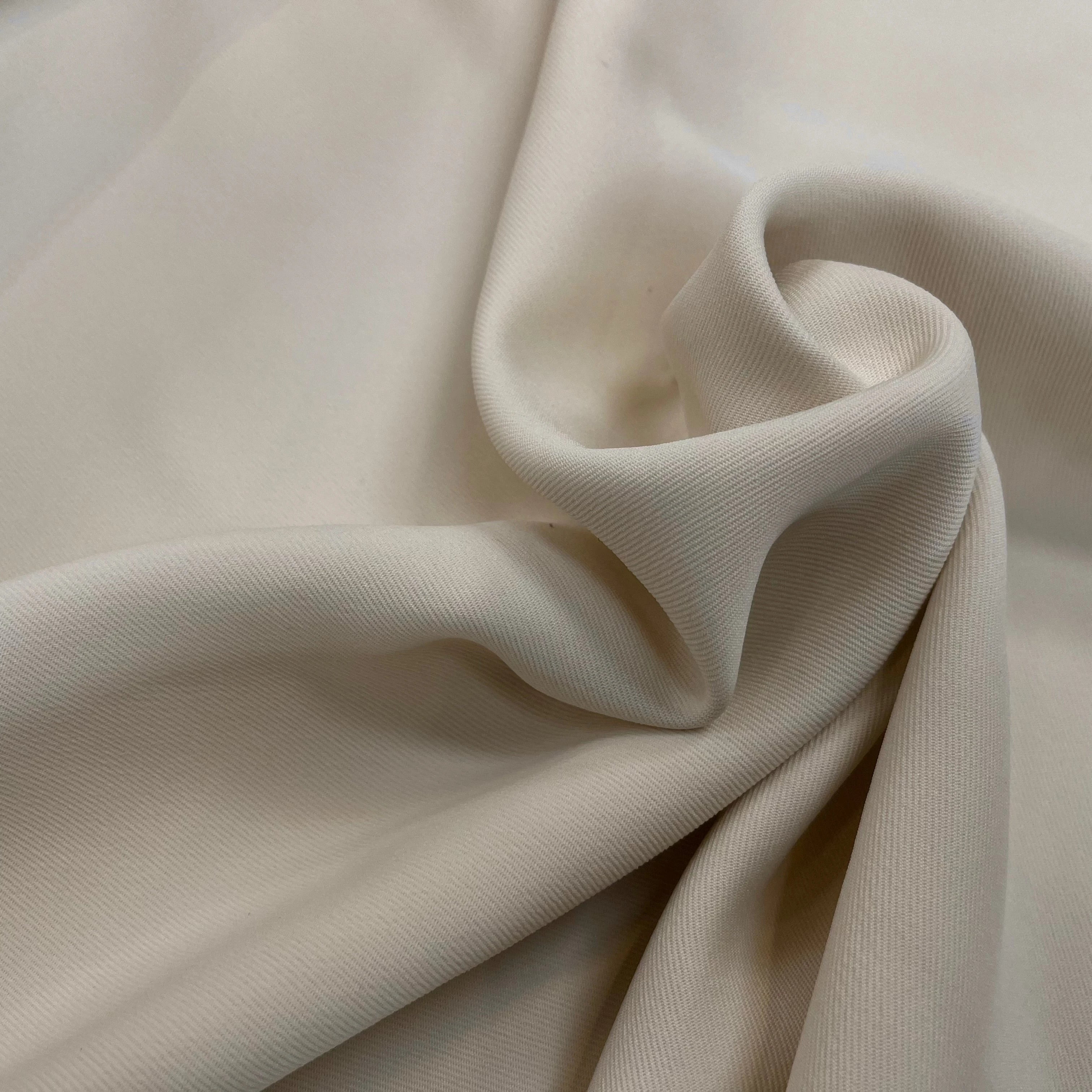 GABARDINE LEGÈREMENT STRIÉE SOUPLE POLYESTER OAT MEAT 130CM - My Little Coupon