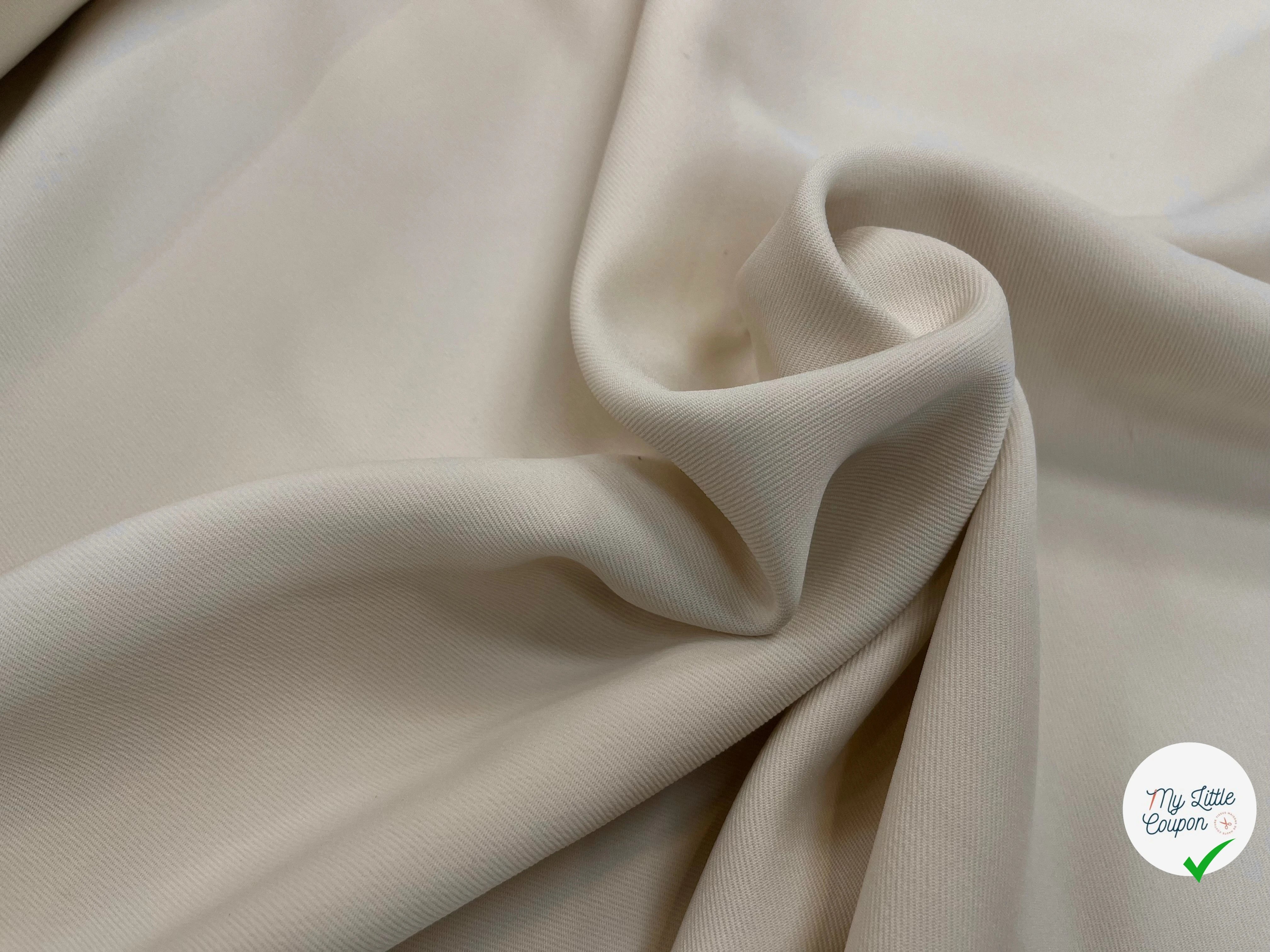 GABARDINE LEGÈREMENT STRIÉE SOUPLE POLYESTER OAT MEAT 130CM - My Little Coupon