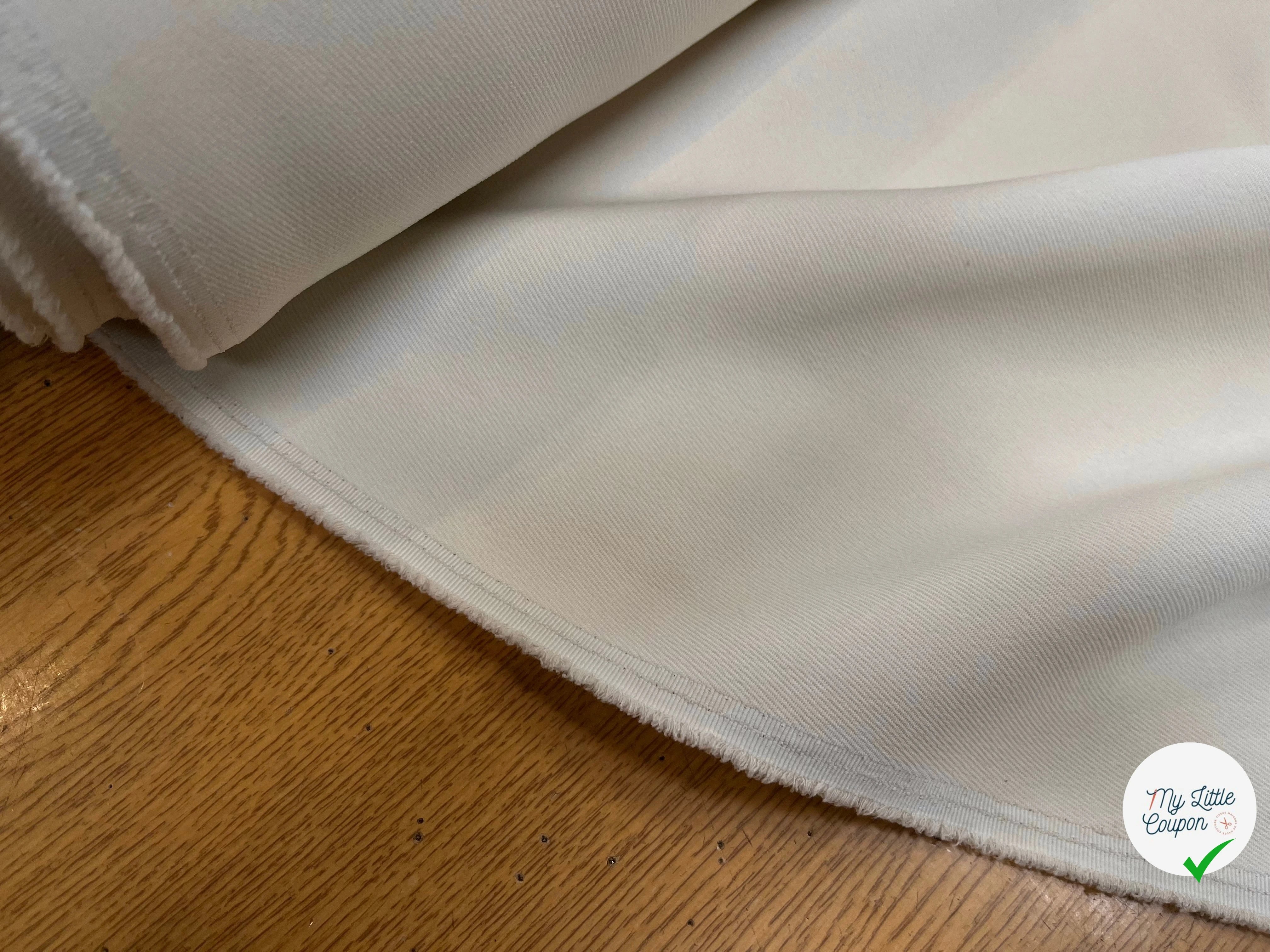 GABARDINE LEGÈREMENT STRIÉE SOUPLE POLYESTER OAT MEAT 130CM - My Little Coupon