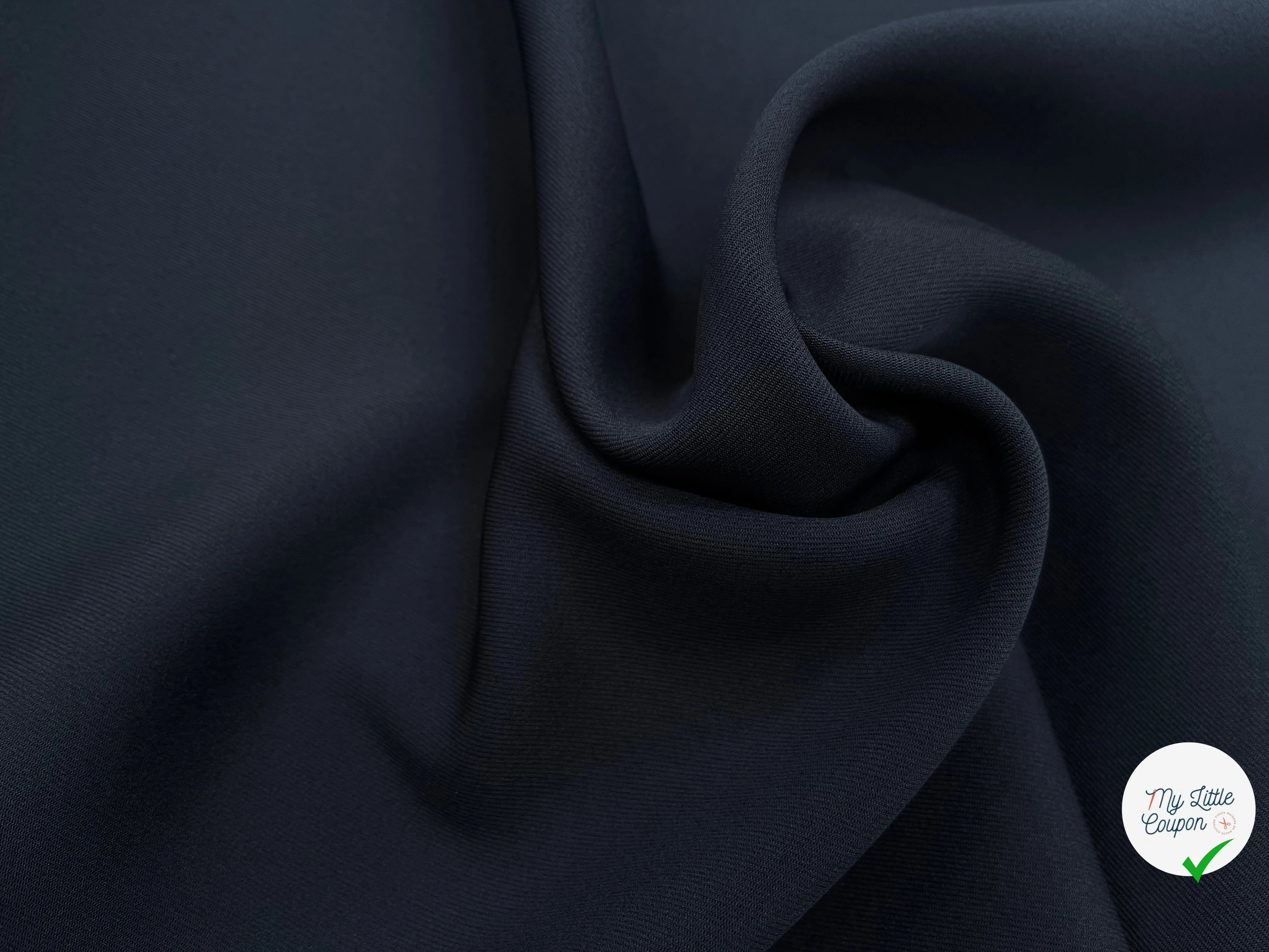 GABARDINE LEGÈREMENT STRIÉE SOUPLE POLYESTER OCÉAN BLUE 130CM - My Little Coupon