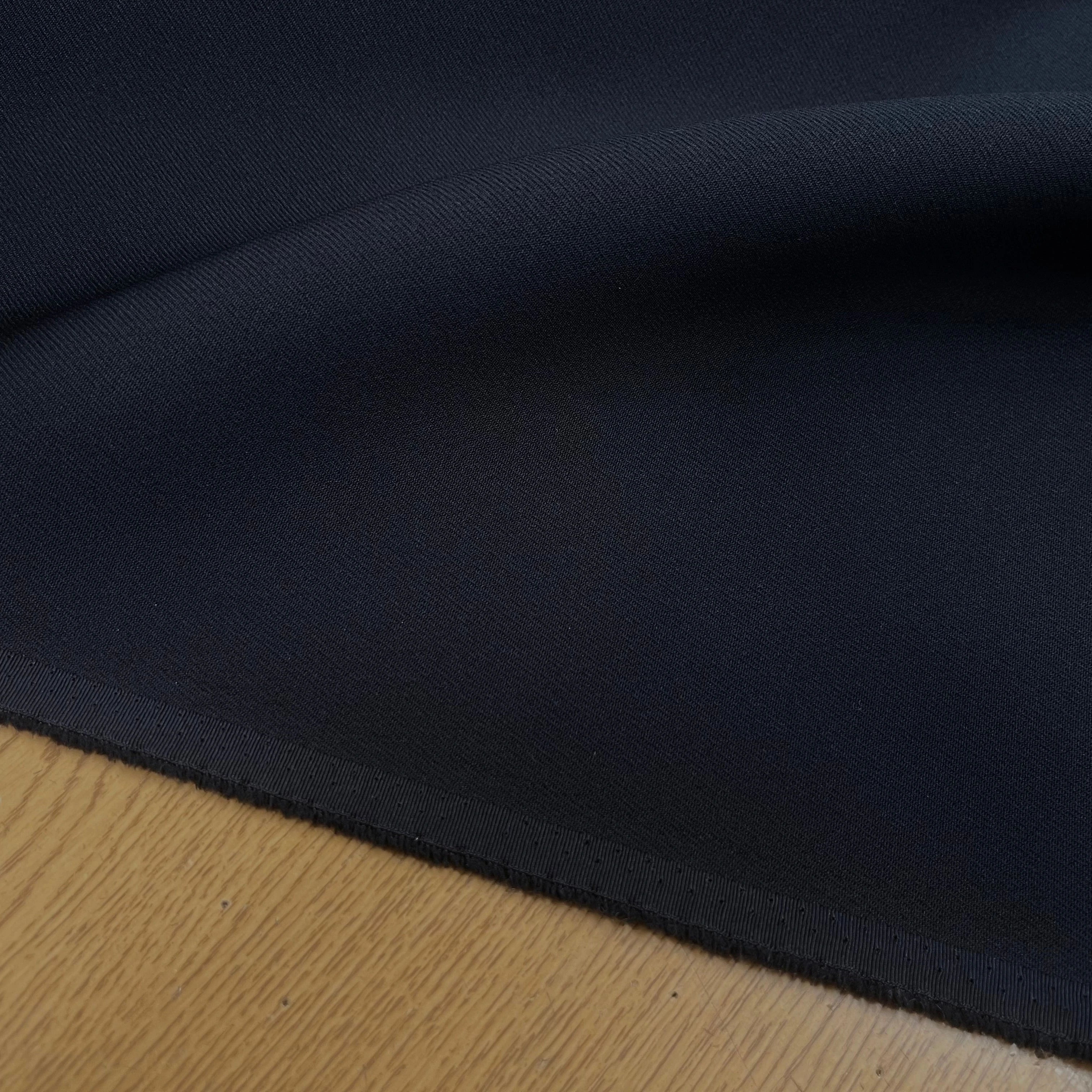 GABARDINE LEGÈREMENT STRIÉE SOUPLE POLYESTER OCÉAN BLUE 130CM - My Little Coupon