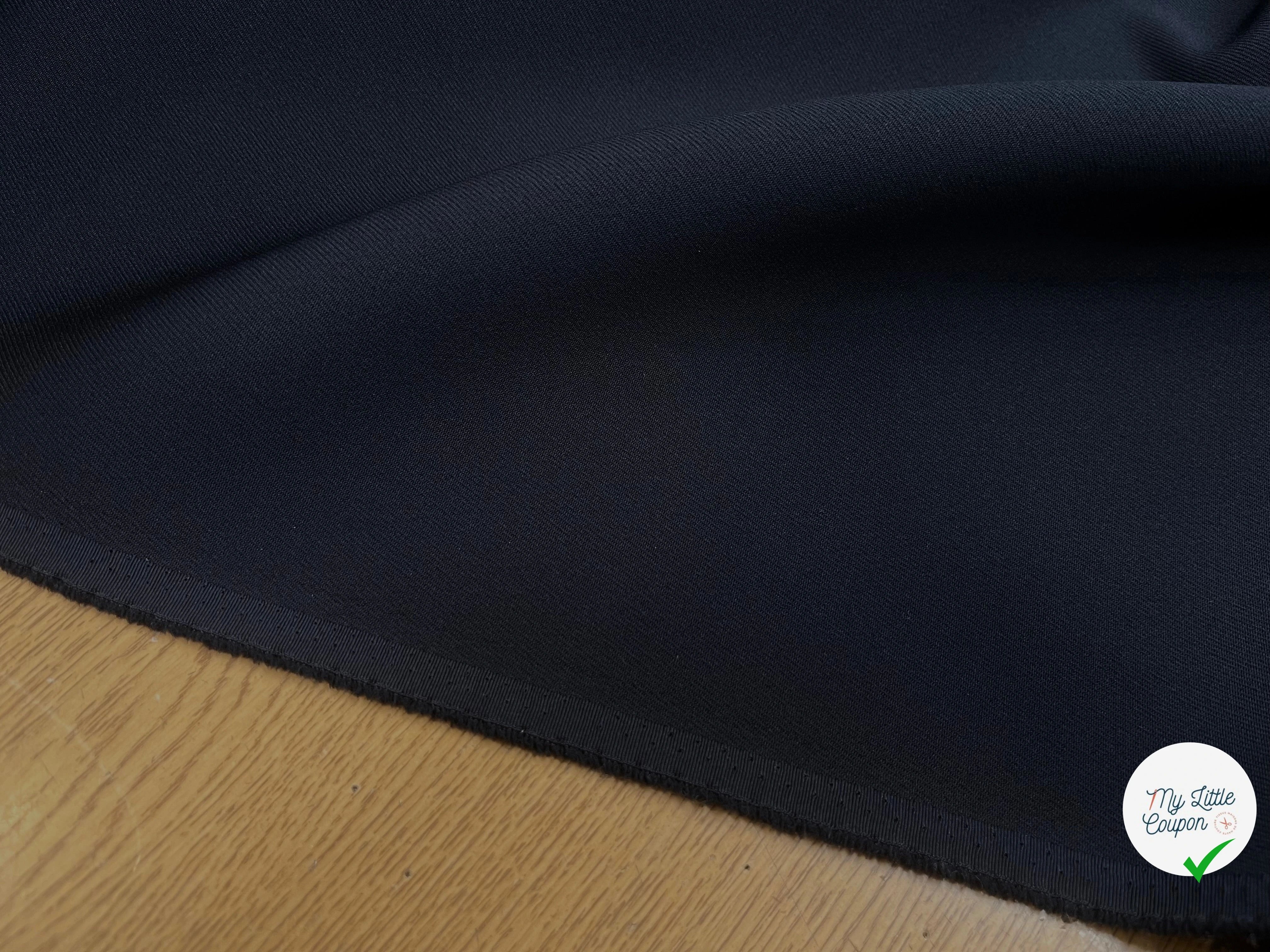 GABARDINE LEGÈREMENT STRIÉE SOUPLE POLYESTER OCÉAN BLUE 130CM - My Little Coupon