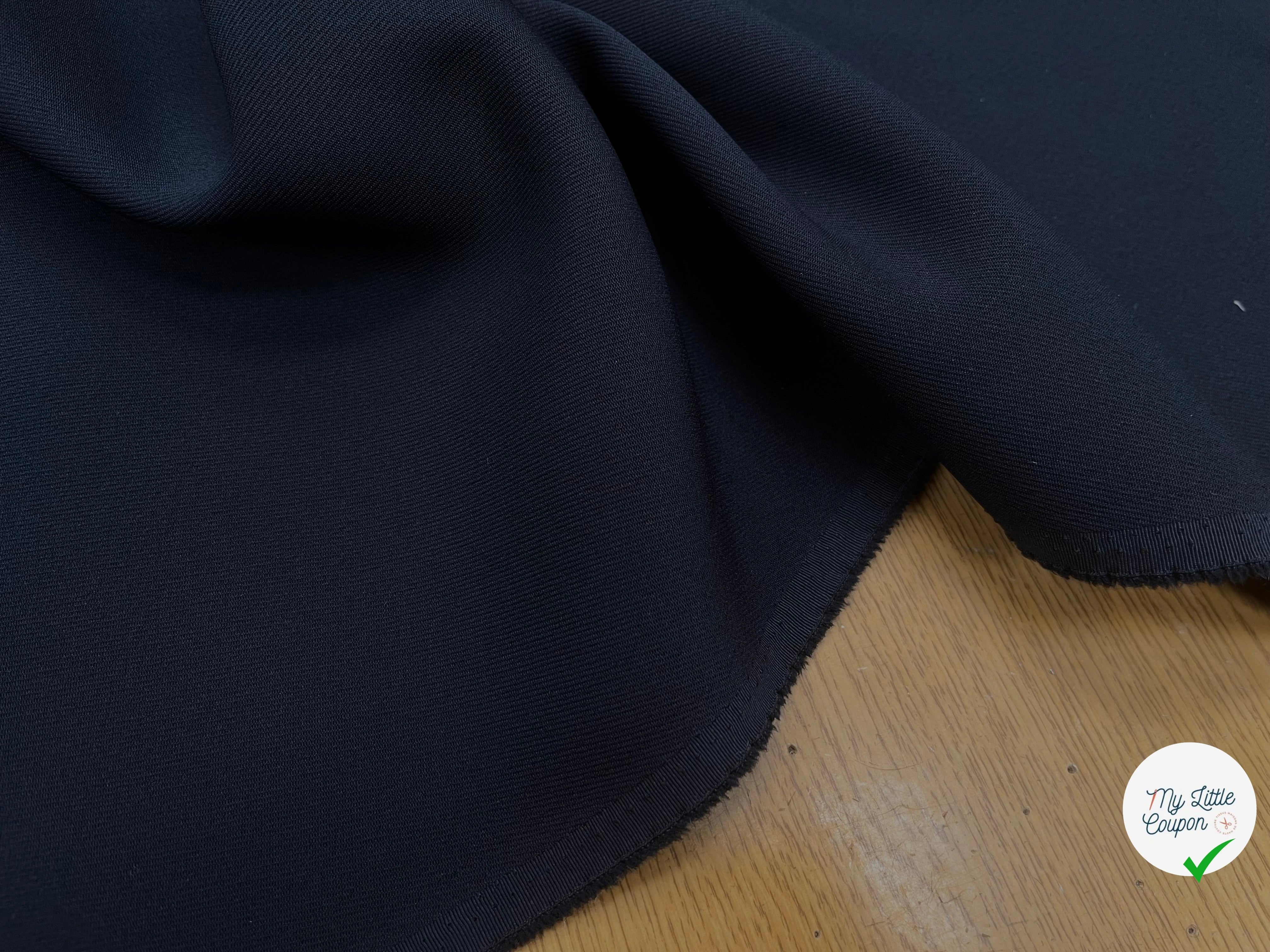 GABARDINE LEGÈREMENT STRIÉE SOUPLE POLYESTER OCÉAN BLUE 130CM - My Little Coupon