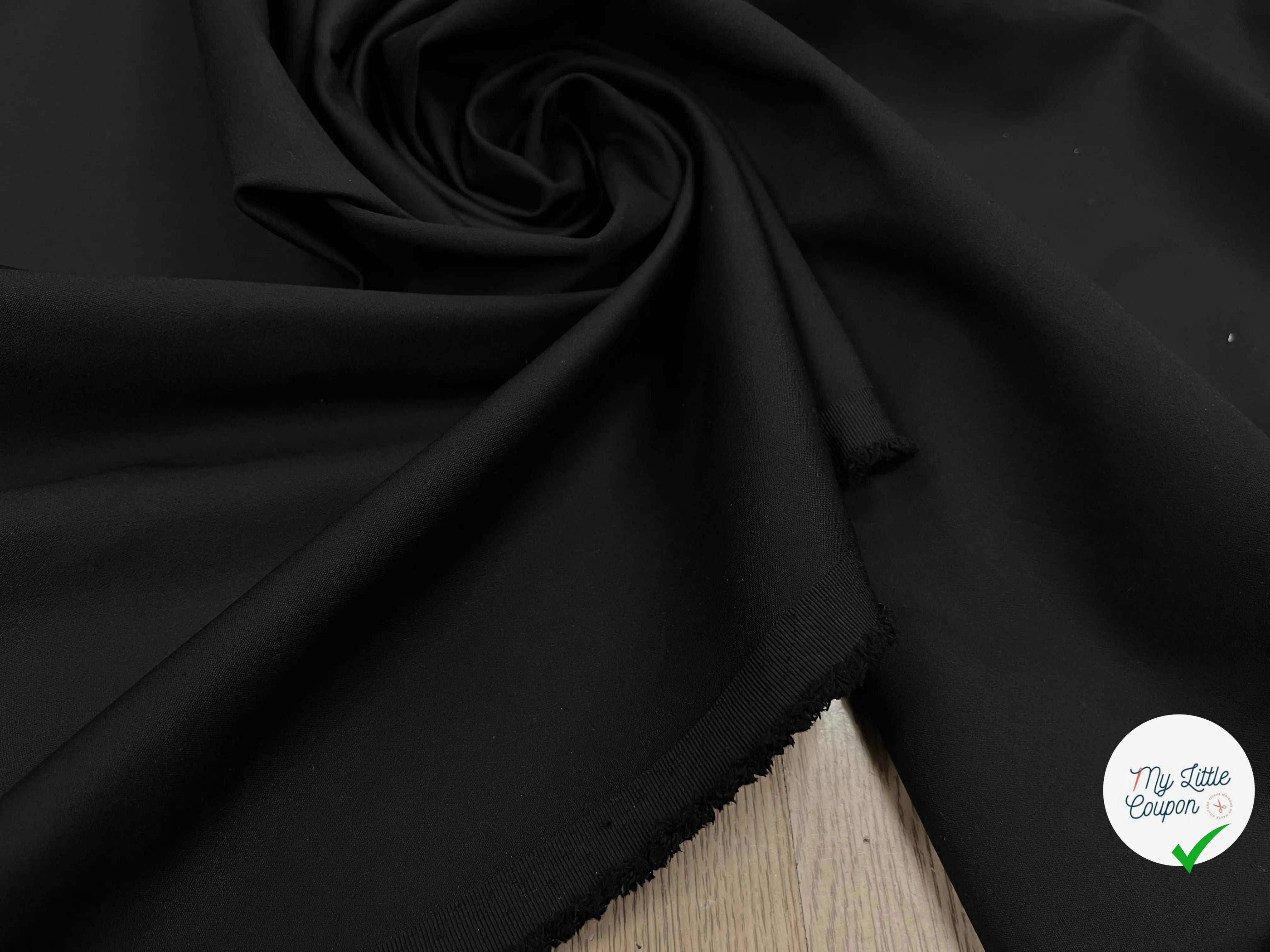 GABARDINE LISSE ULTRA STRETCH NOIR - My Little Coupon