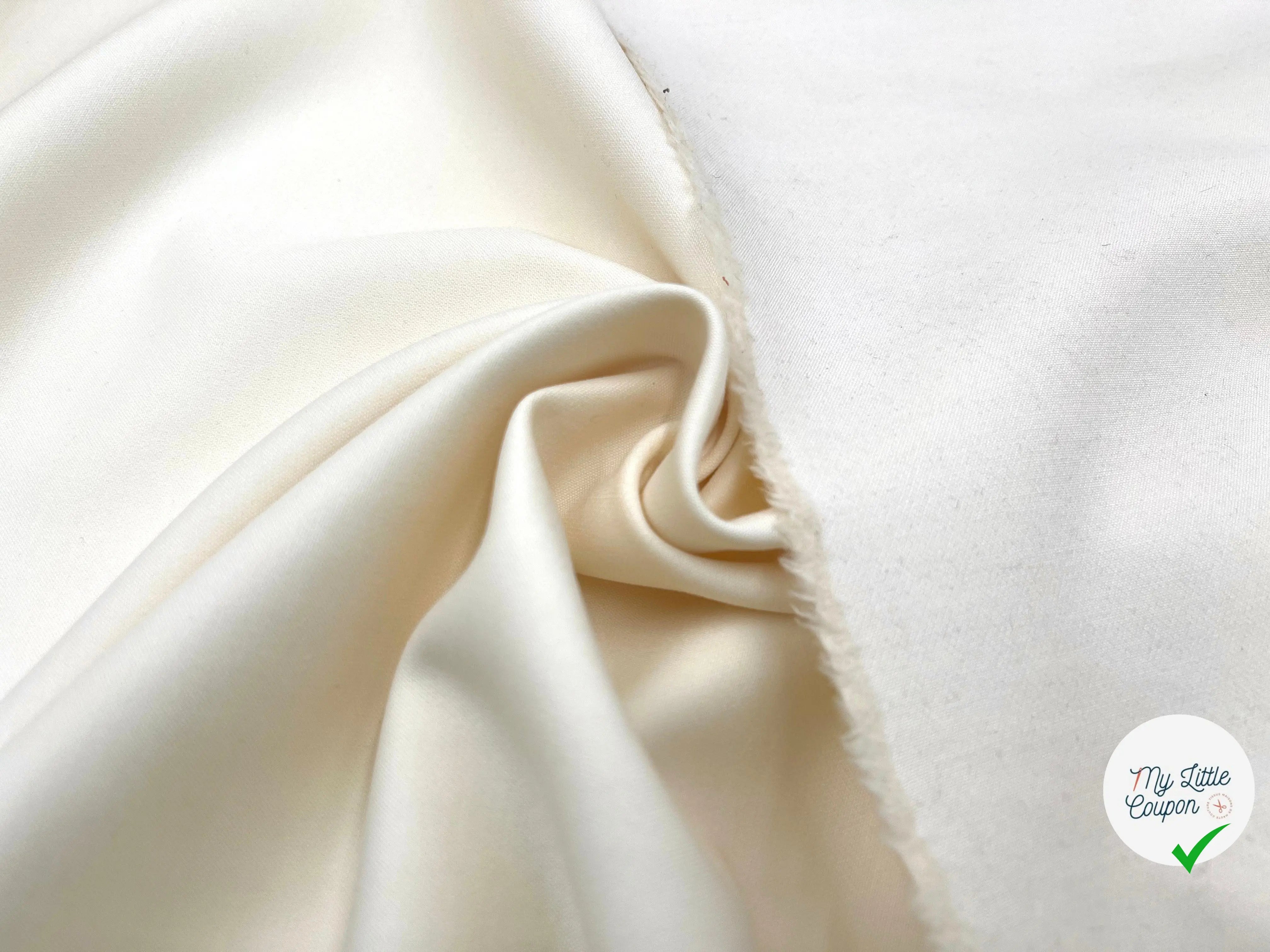 GABARDINE LOURD POLYLAINE IVORY - My Little Coupon - tissu - coudre