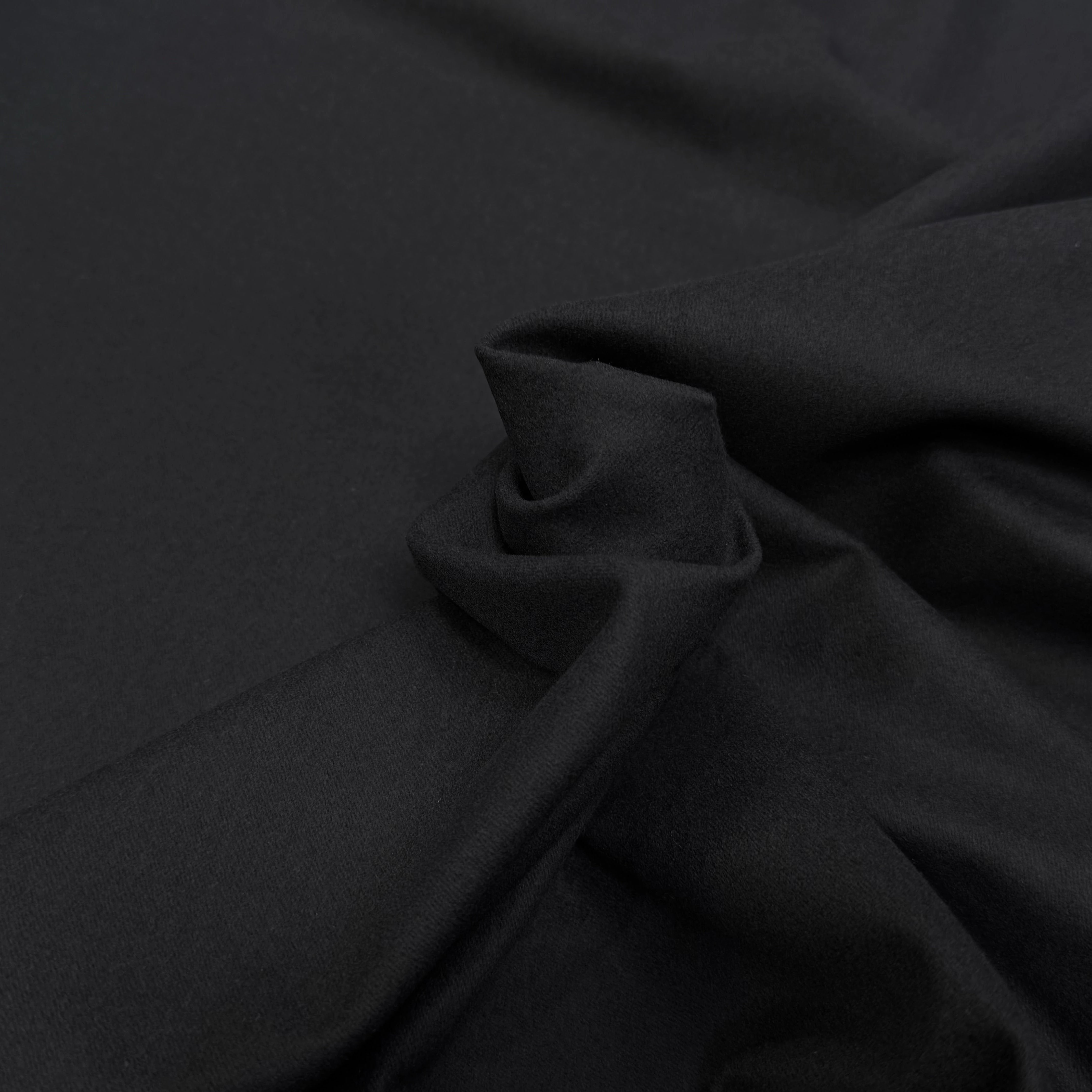 GABARDINE LOURDE COTON GRATTÉ NOIR - My Little Coupon