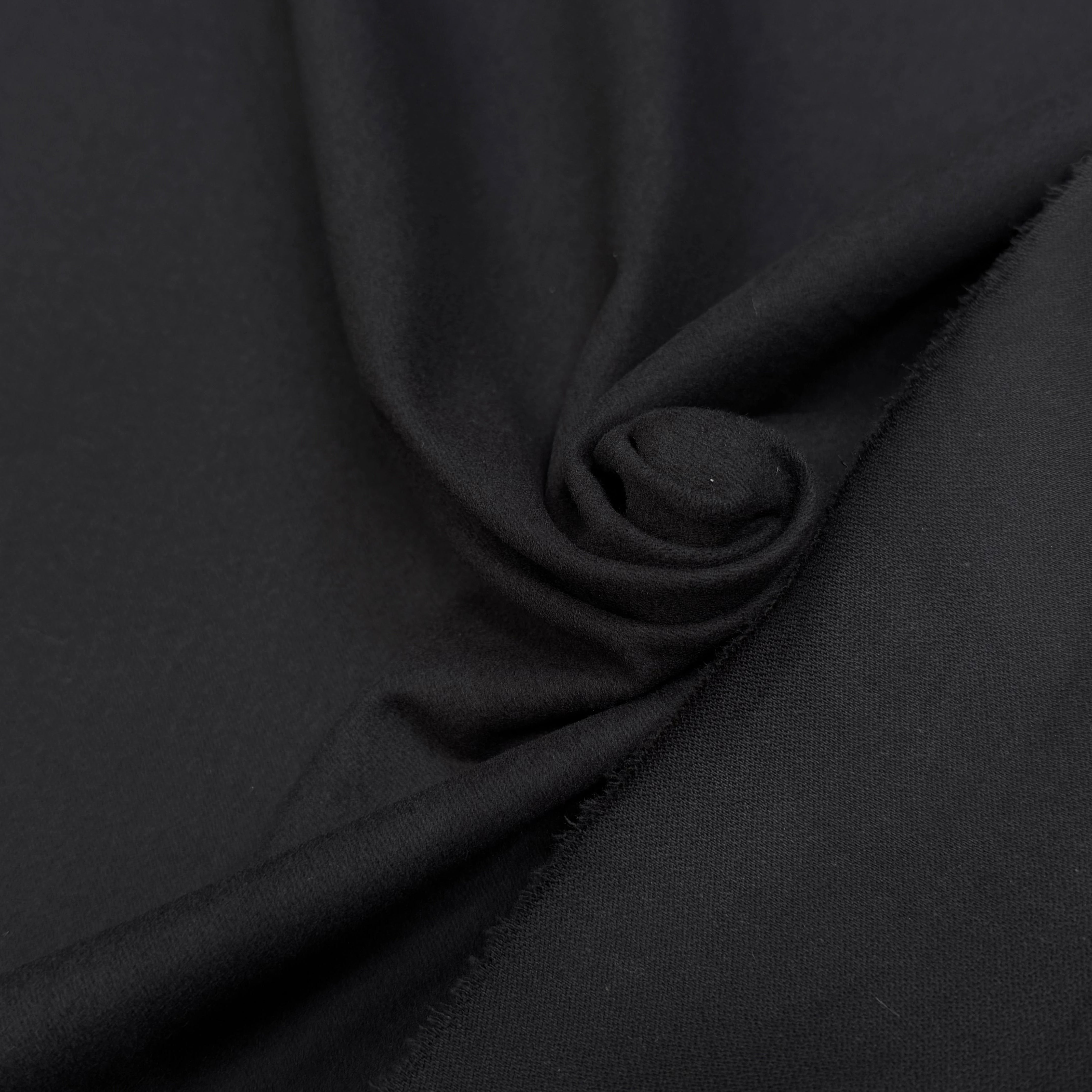 GABARDINE LOURDE COTON GRATTÉ NOIR - My Little Coupon