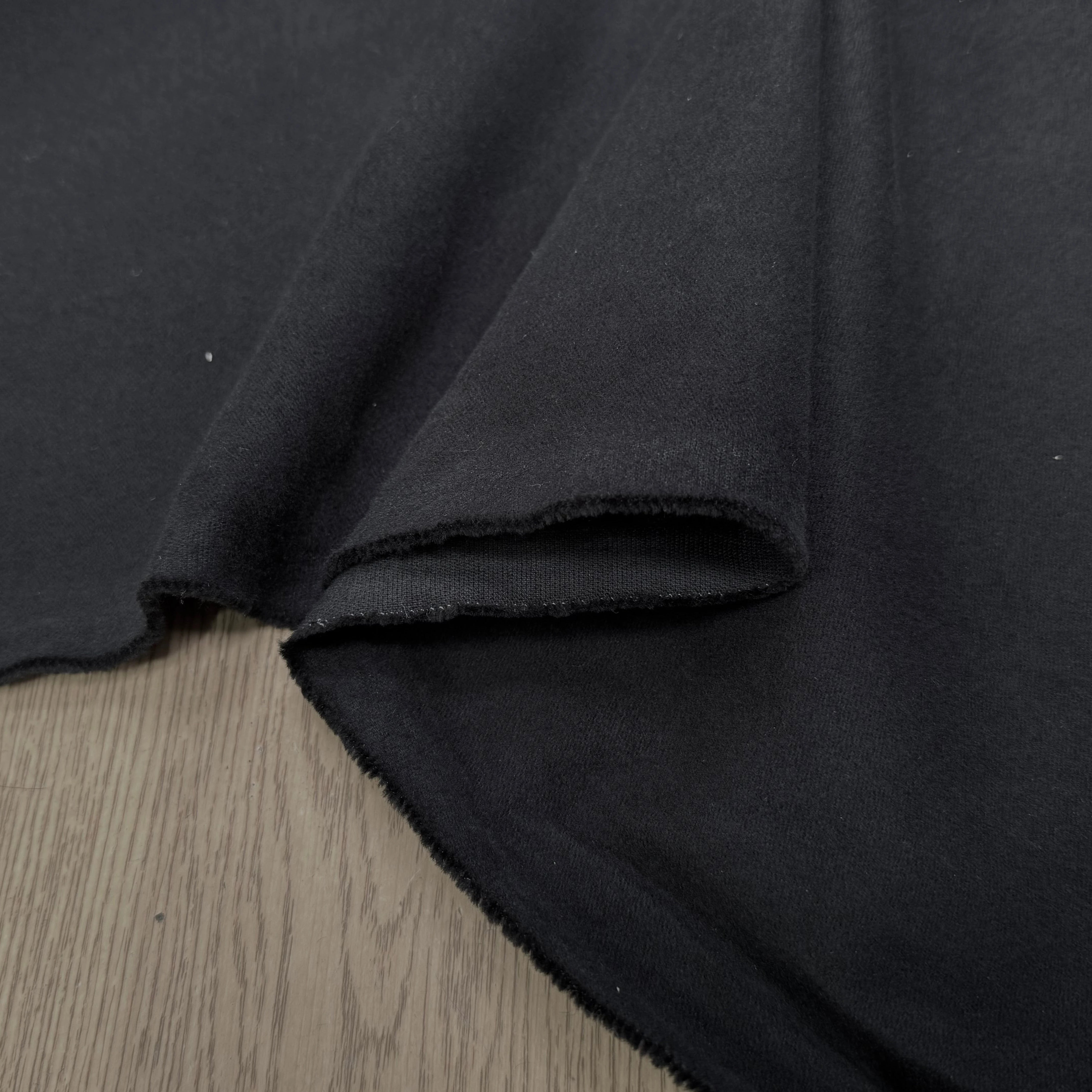 GABARDINE LOURDE COTON GRATTÉ NOIR - My Little Coupon