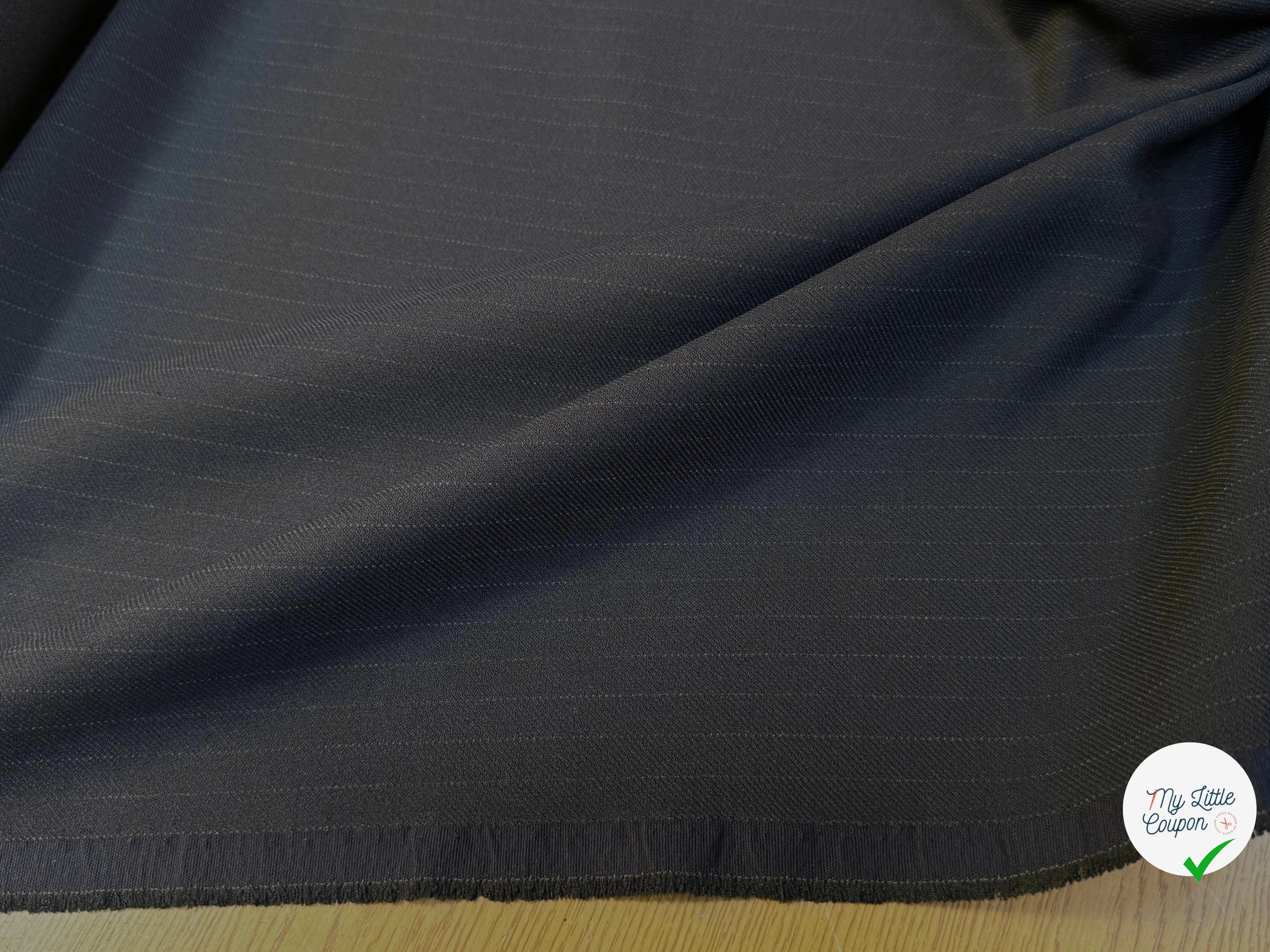 GABARDINE LOURDE JAPAN À RAYURES TENUE IMPÉCABLE MARINE STRETCH - My Little Coupon