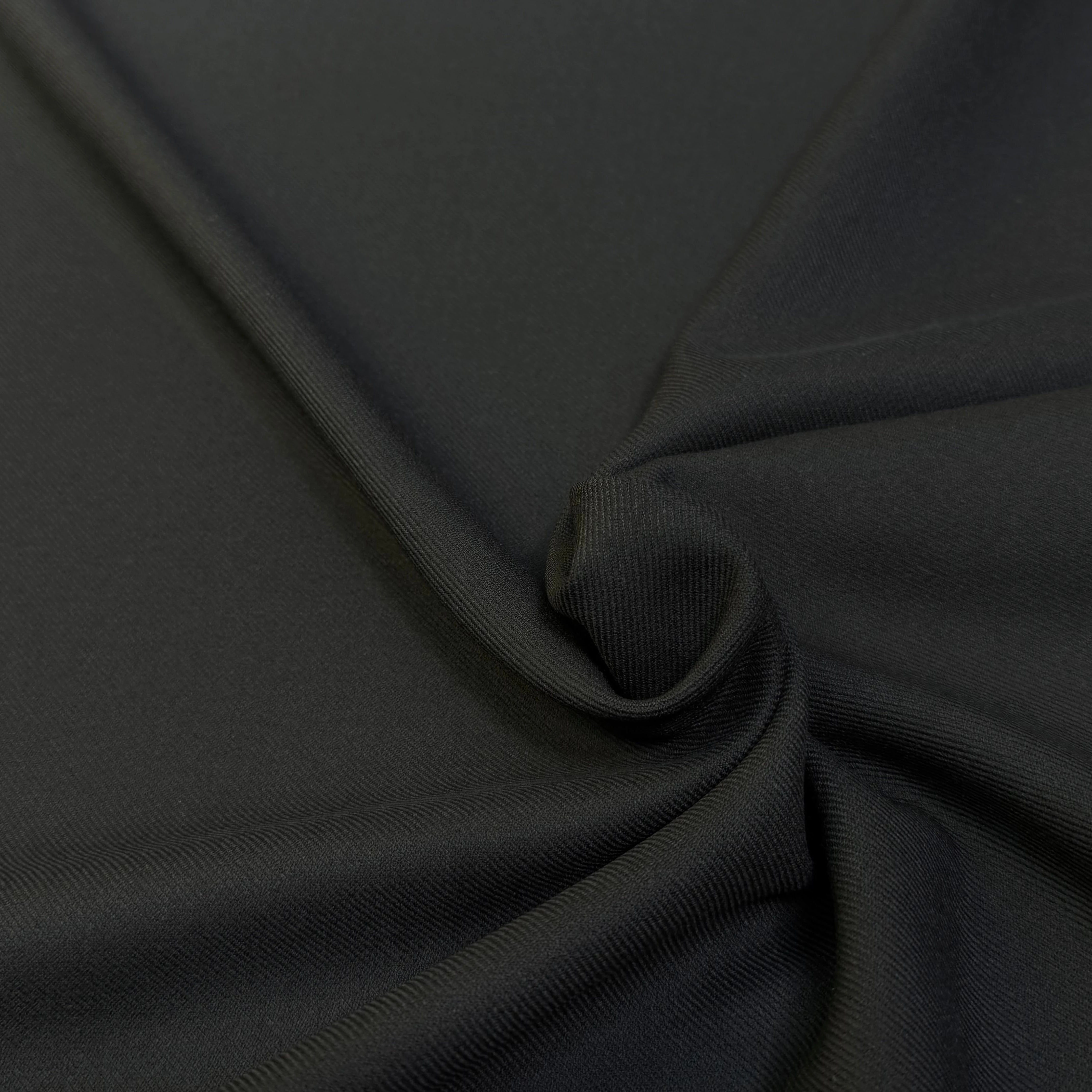 GABARDINE LOURDE POLYCOTON LÉGÈREMENT SATINÉE ET STRIÉE NOIR TRÈS BELLE TENUE - My Little Coupon