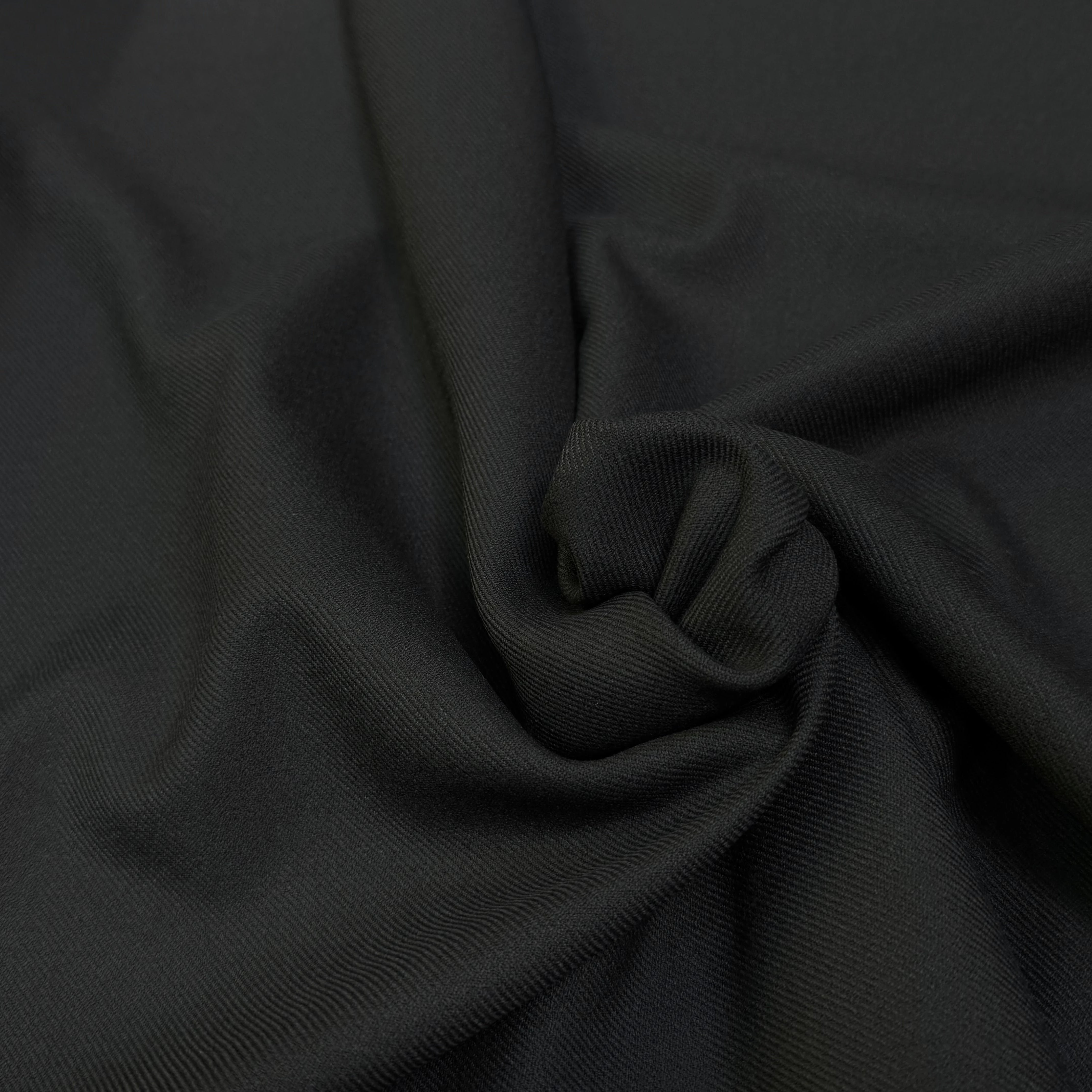 GABARDINE LOURDE POLYCOTON LÉGÈREMENT SATINÉE ET STRIÉE NOIR TRÈS BELLE TENUE - My Little Coupon