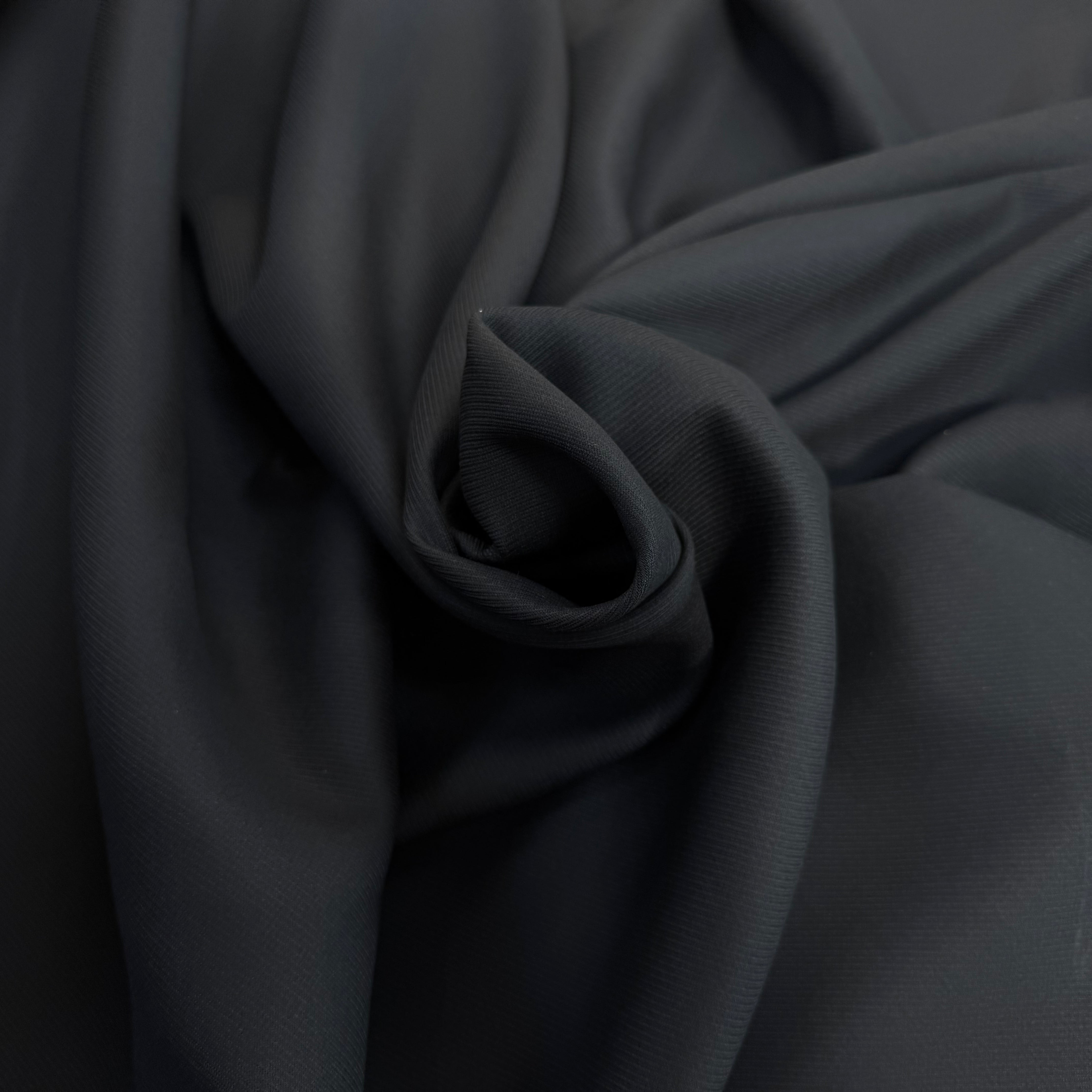 GABARDINE LOURDE POLYCOTON UNI NOIR SERGÉ - My Little Coupon