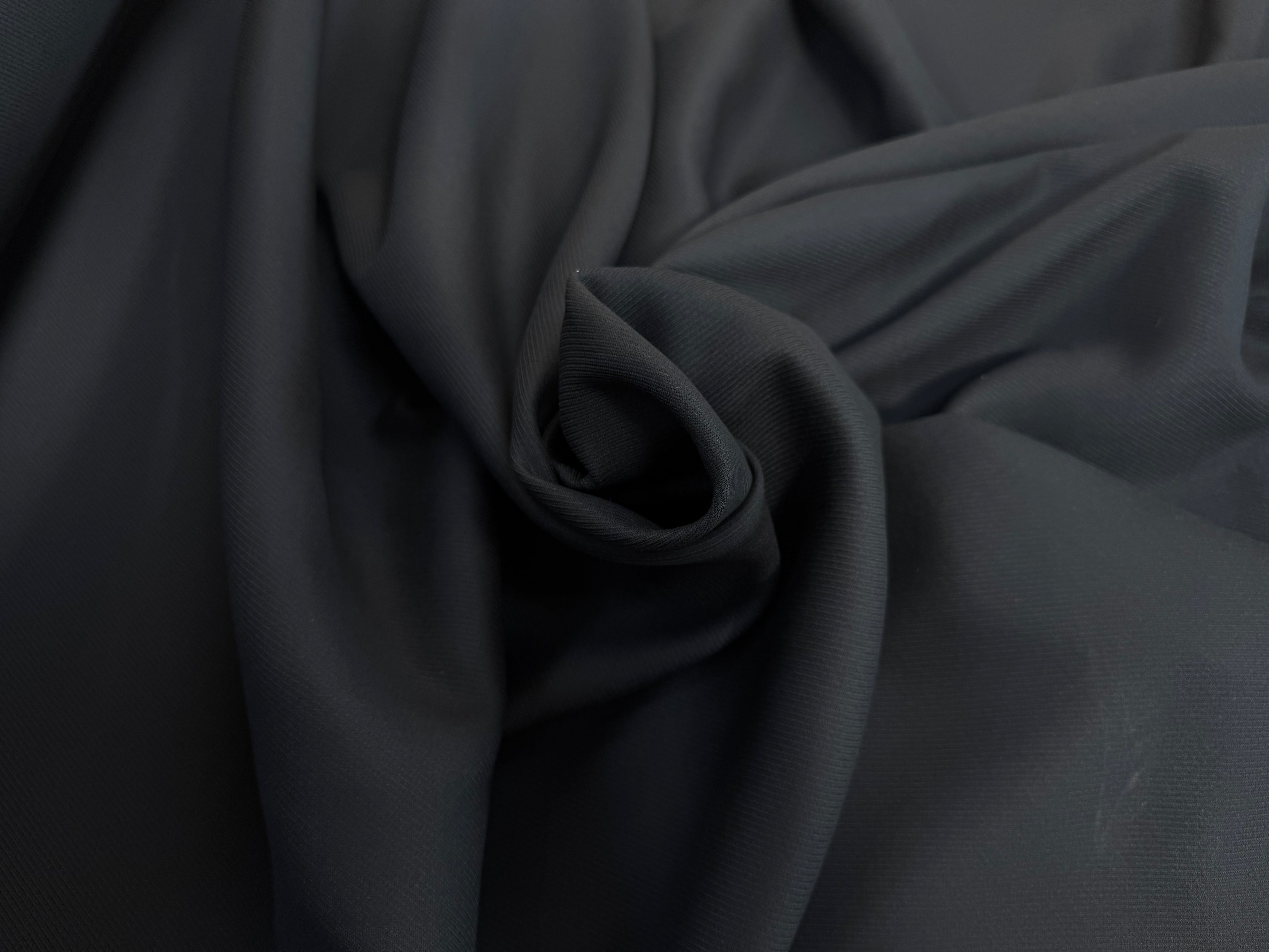 GABARDINE LOURDE POLYCOTON UNI NOIR SERGÉ - My Little Coupon