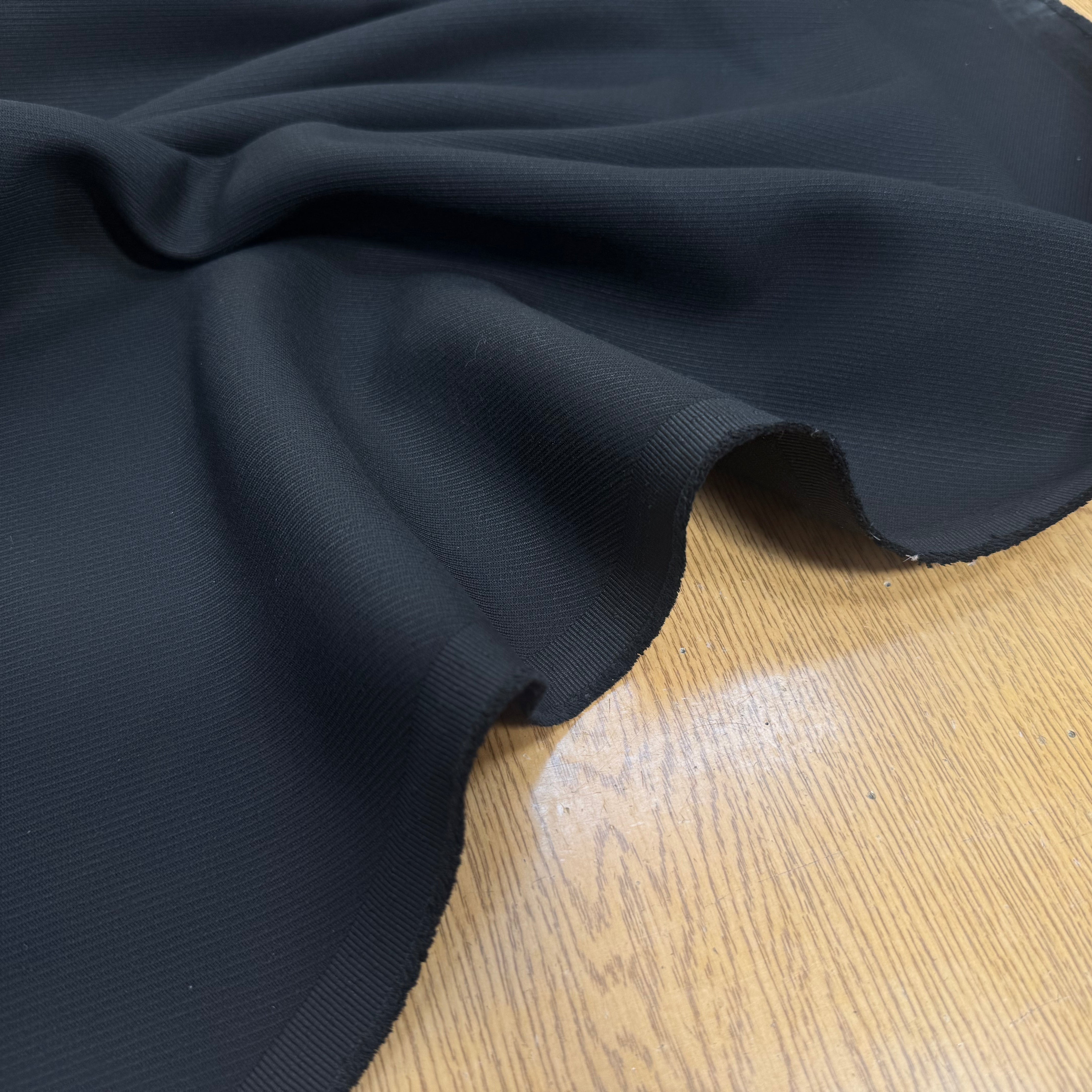 GABARDINE LOURDE POLYCOTON UNI NOIR SERGÉ - My Little Coupon