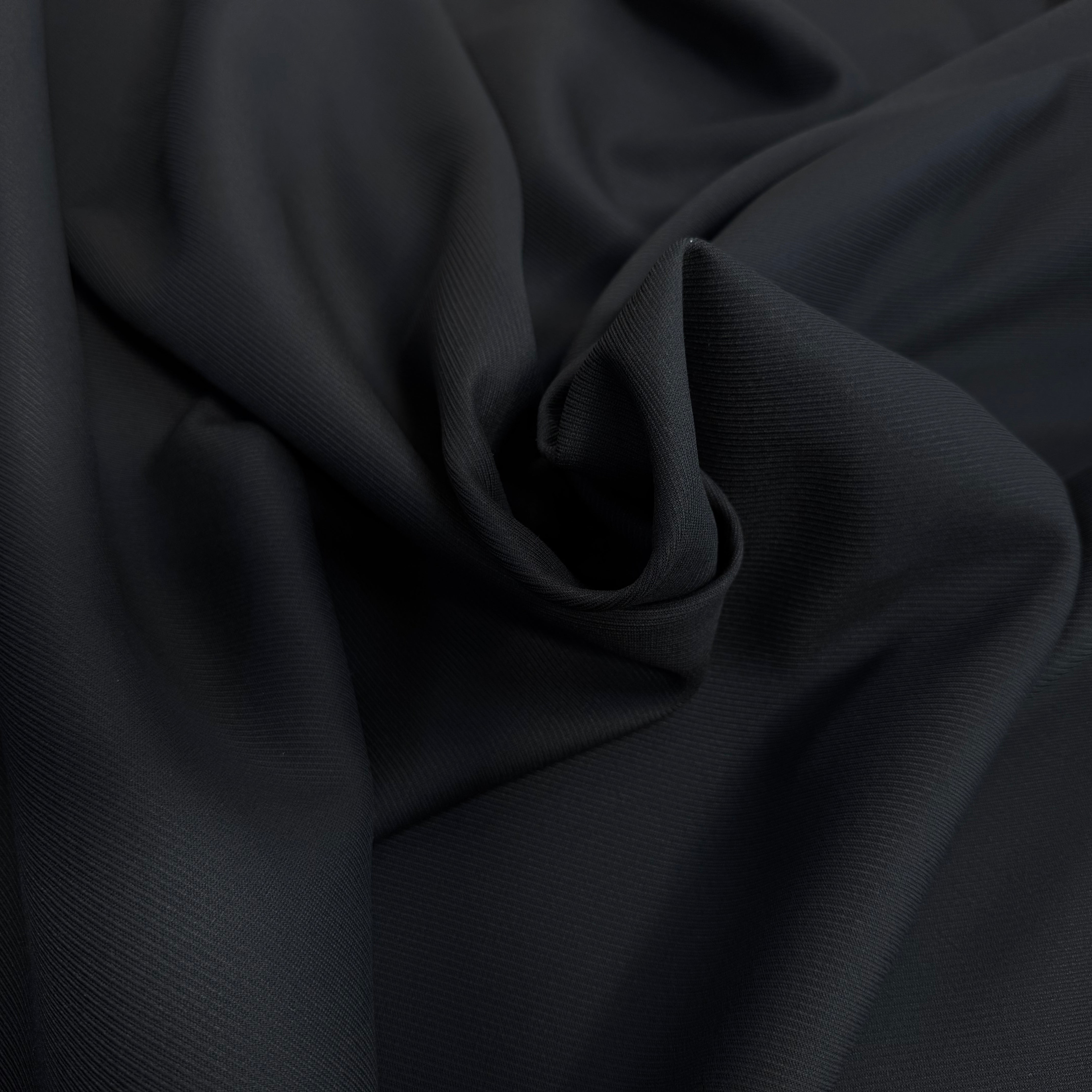 GABARDINE LOURDE POLYCOTON UNI NOIR SERGÉ - My Little Coupon